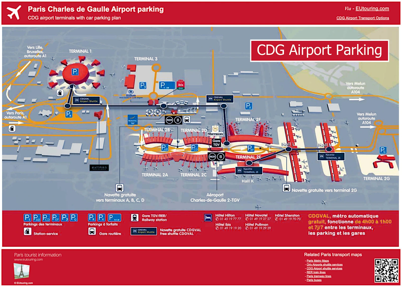 CDG Airport Parking Map 2024