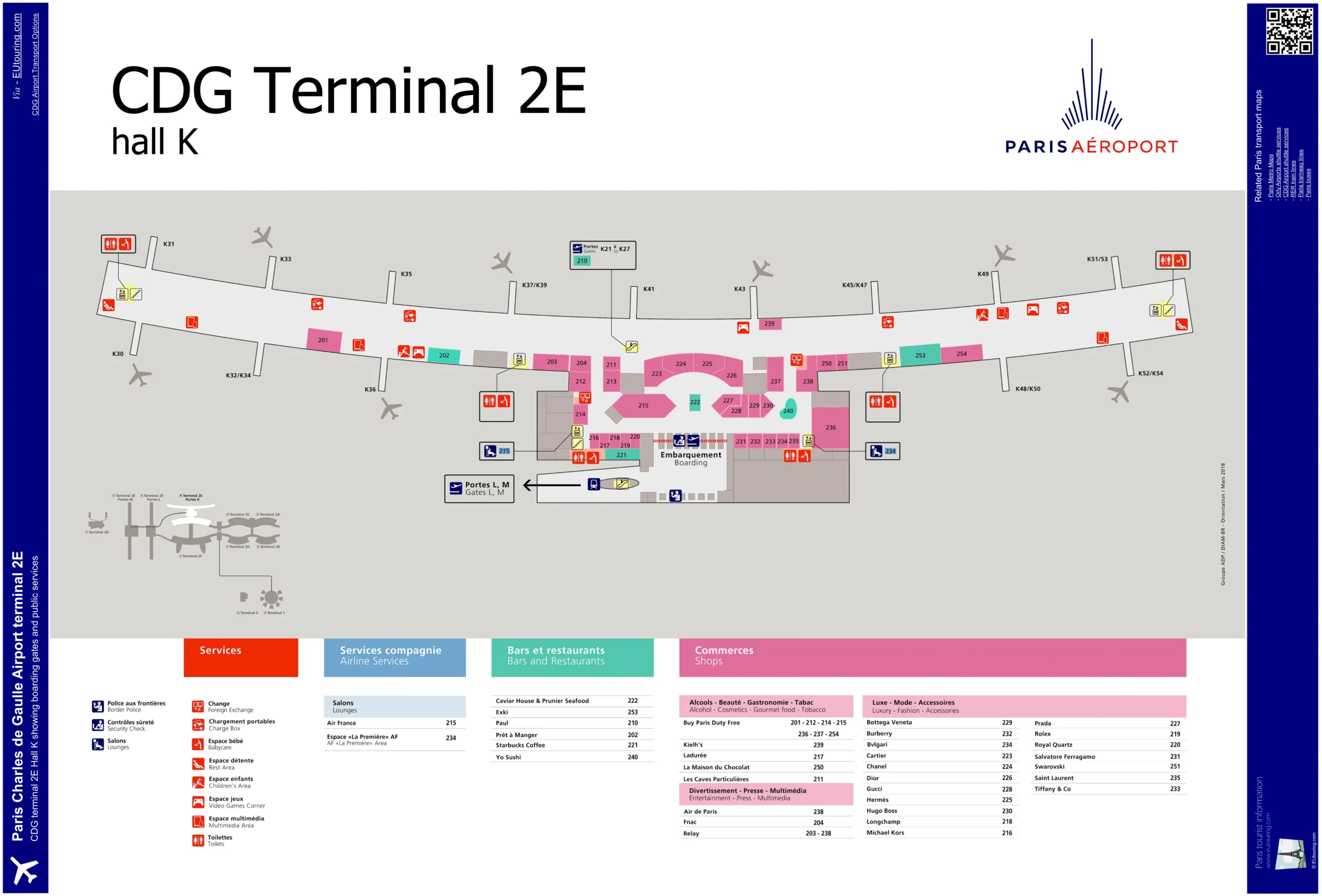 CDG Airport Terminal 2E Hall K Map 2024