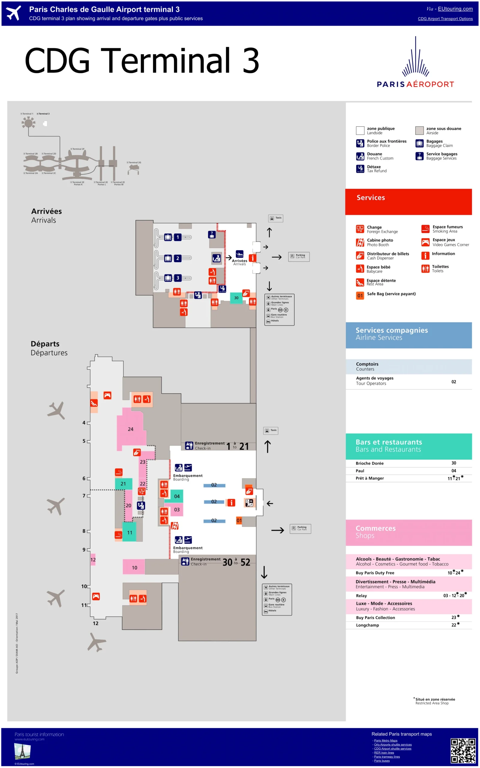 CDG Airport Terminal 3 Map 2024