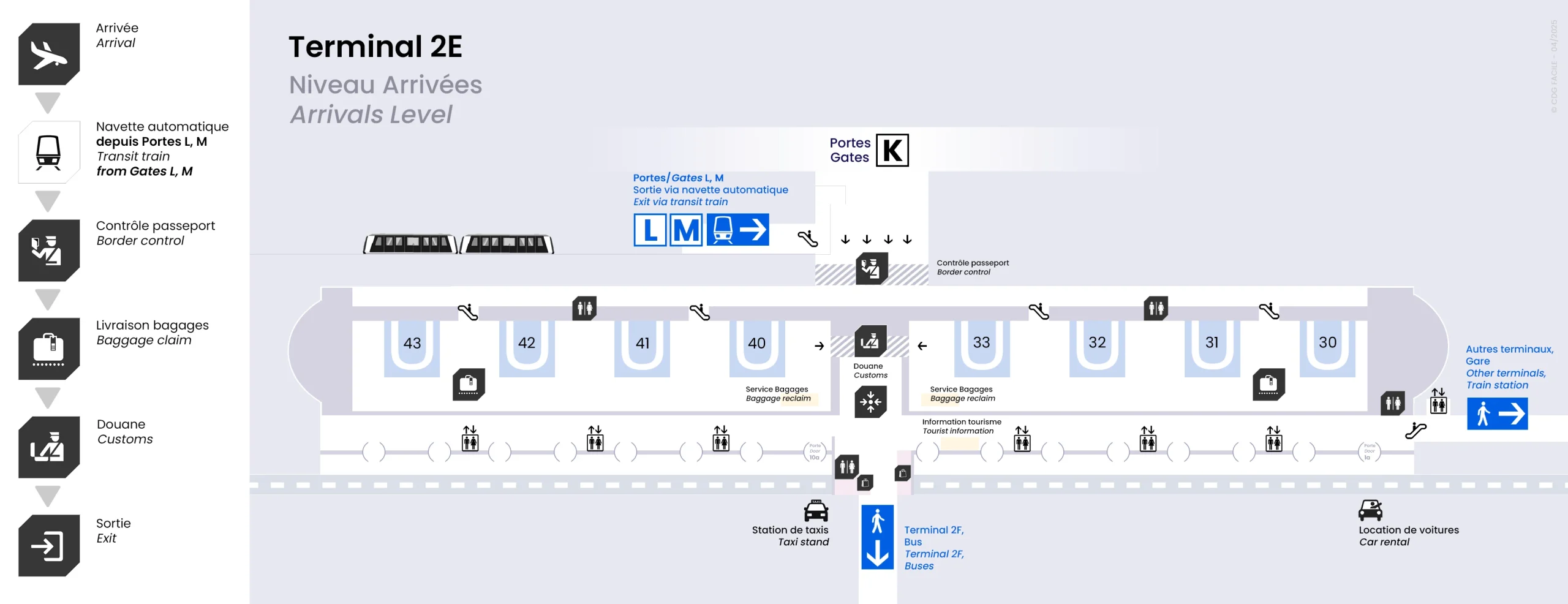 Charles de Gaulle Airport Terminal 2E Arrival Map 2025