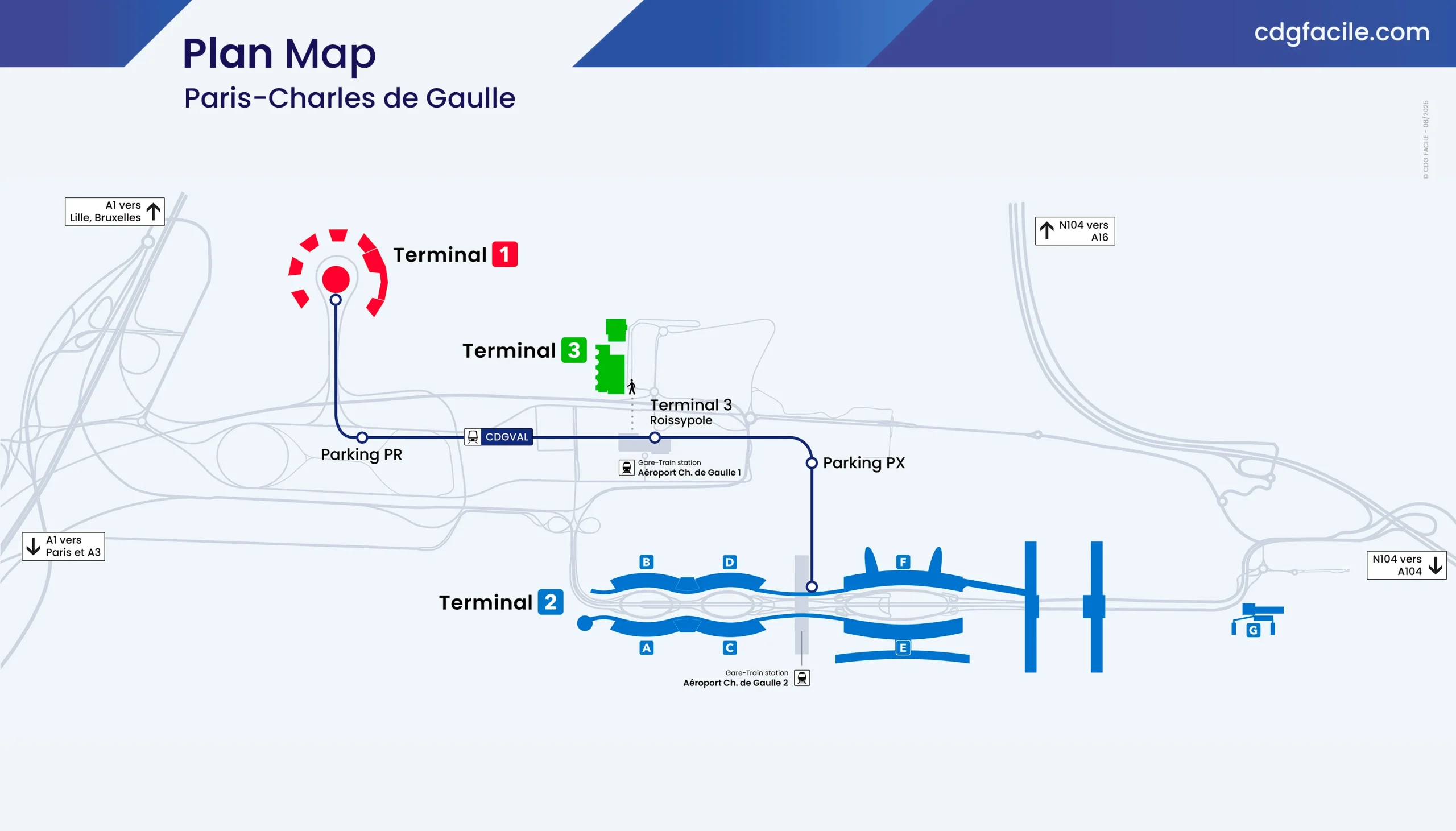 Charles de Gaulle International Airport Terminal Map 2025