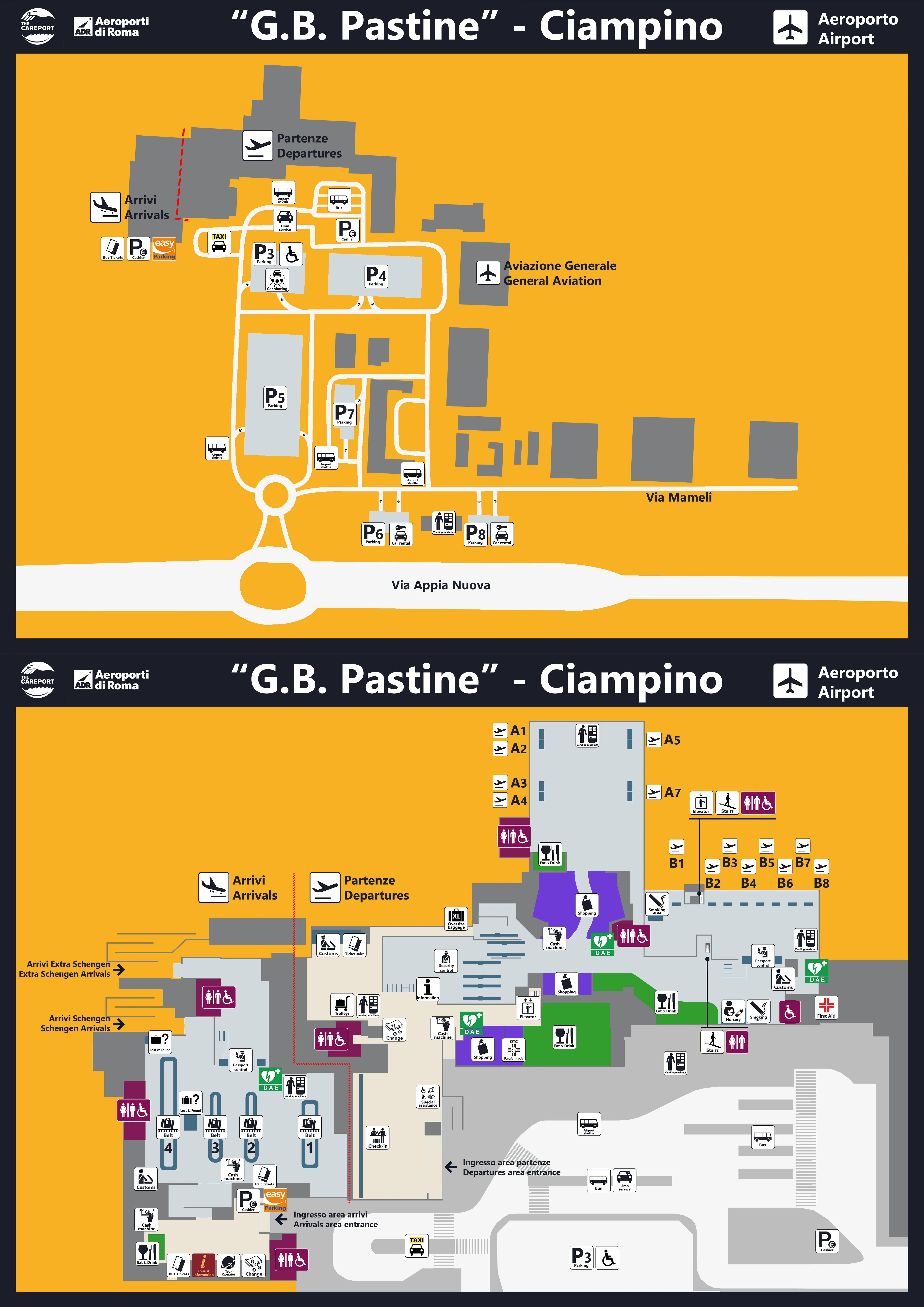Ciampino G. B. Pastine International Airport Map 2026