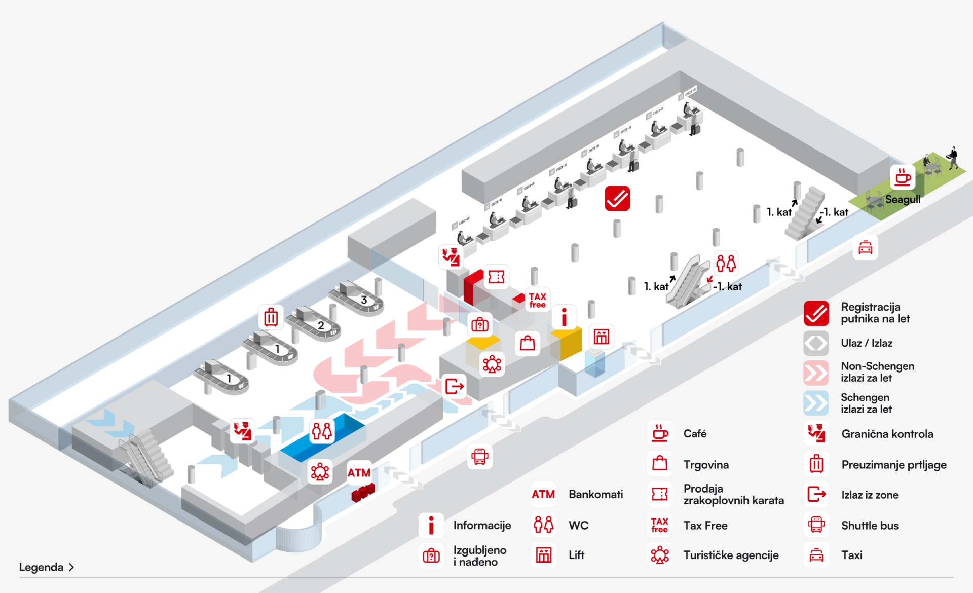 Dubrovnik Airport Terminal Ground Floor Map 2025