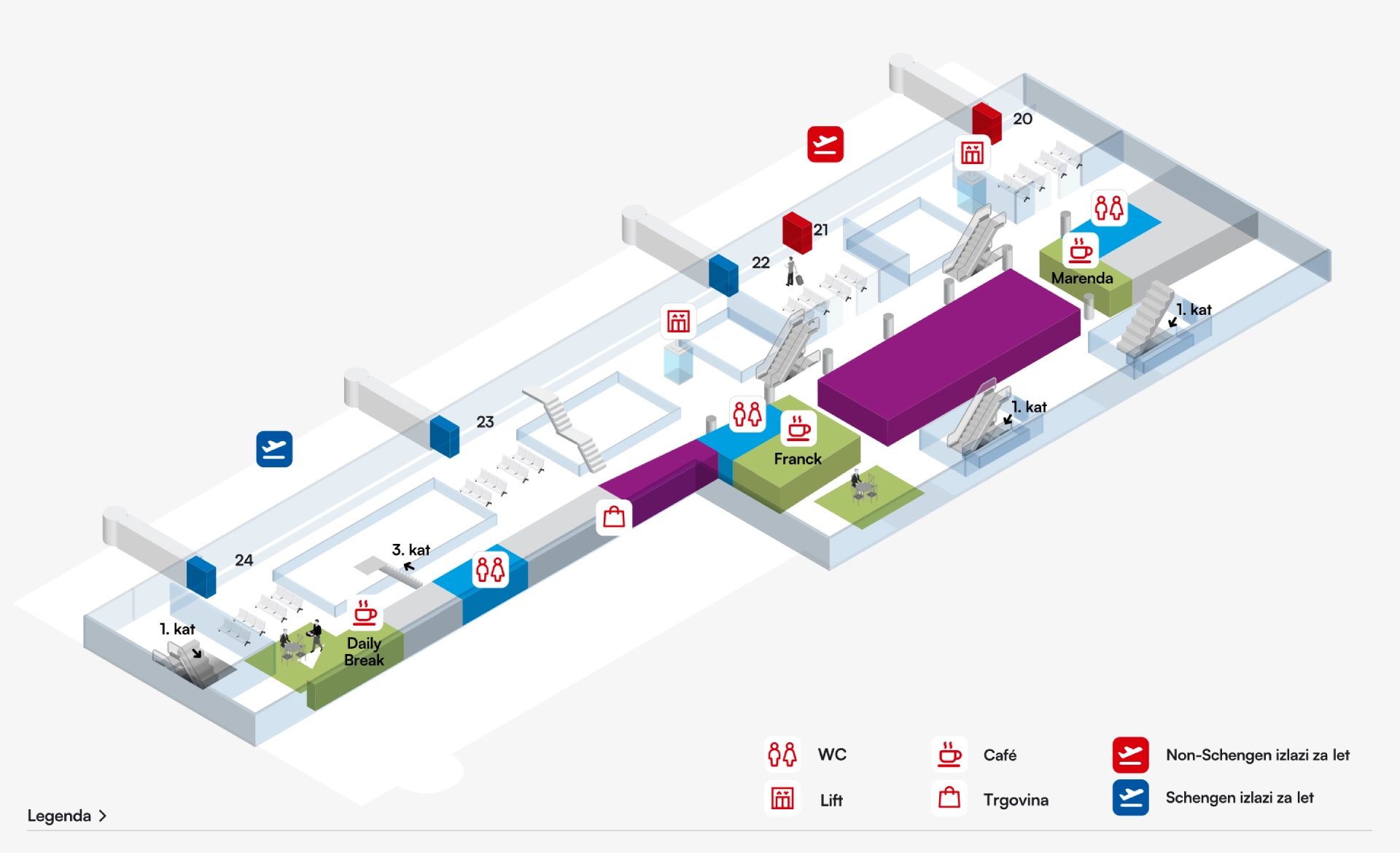 Dubrovnik Airport Terminal Second Floor Map 2025