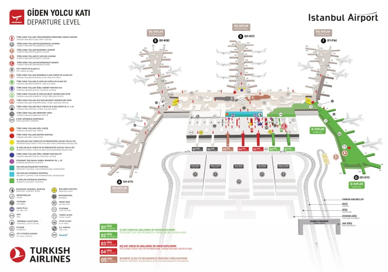 İstanbul Atatürk Airport Departure Map 2025