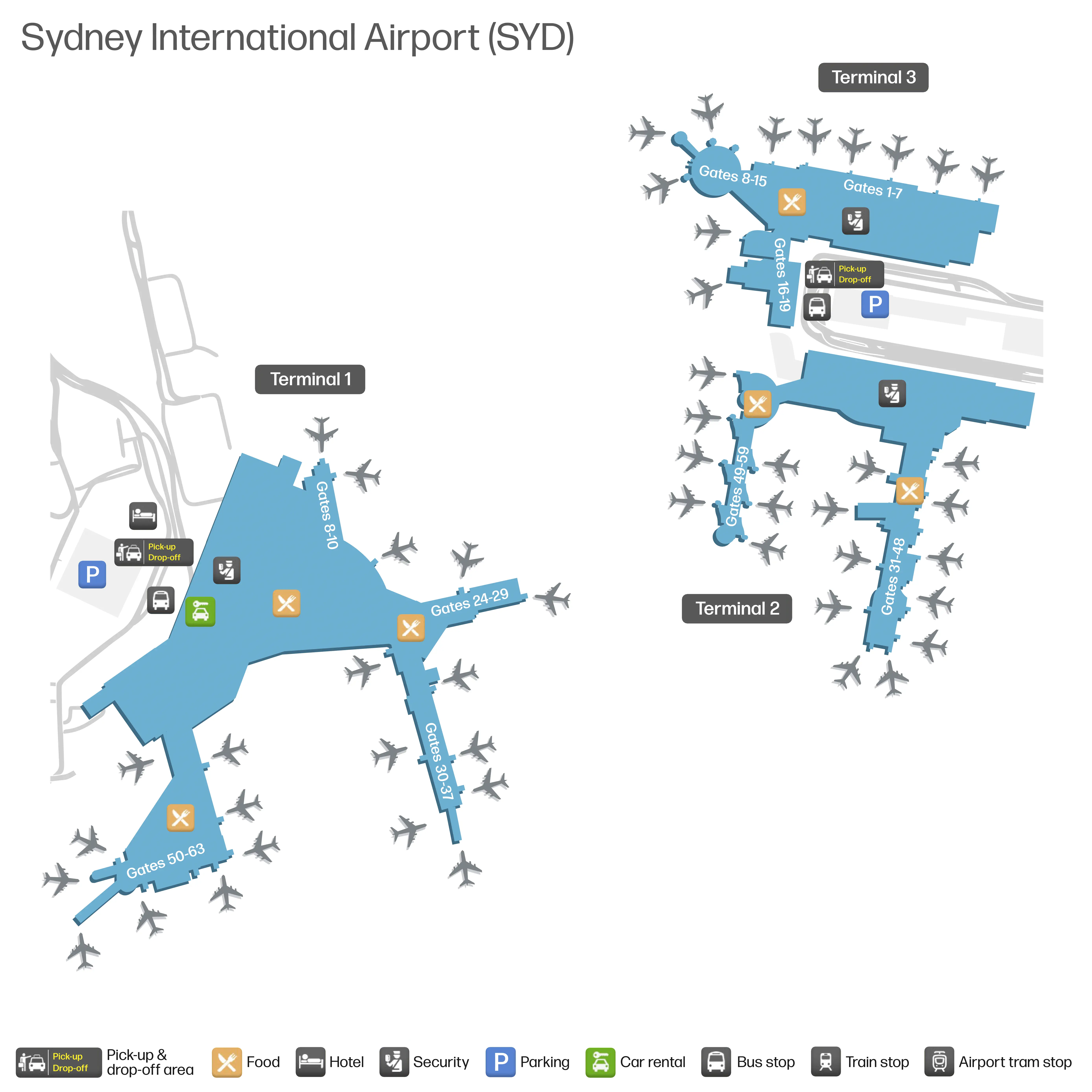 Kingsford Smith International Airport Map 2025