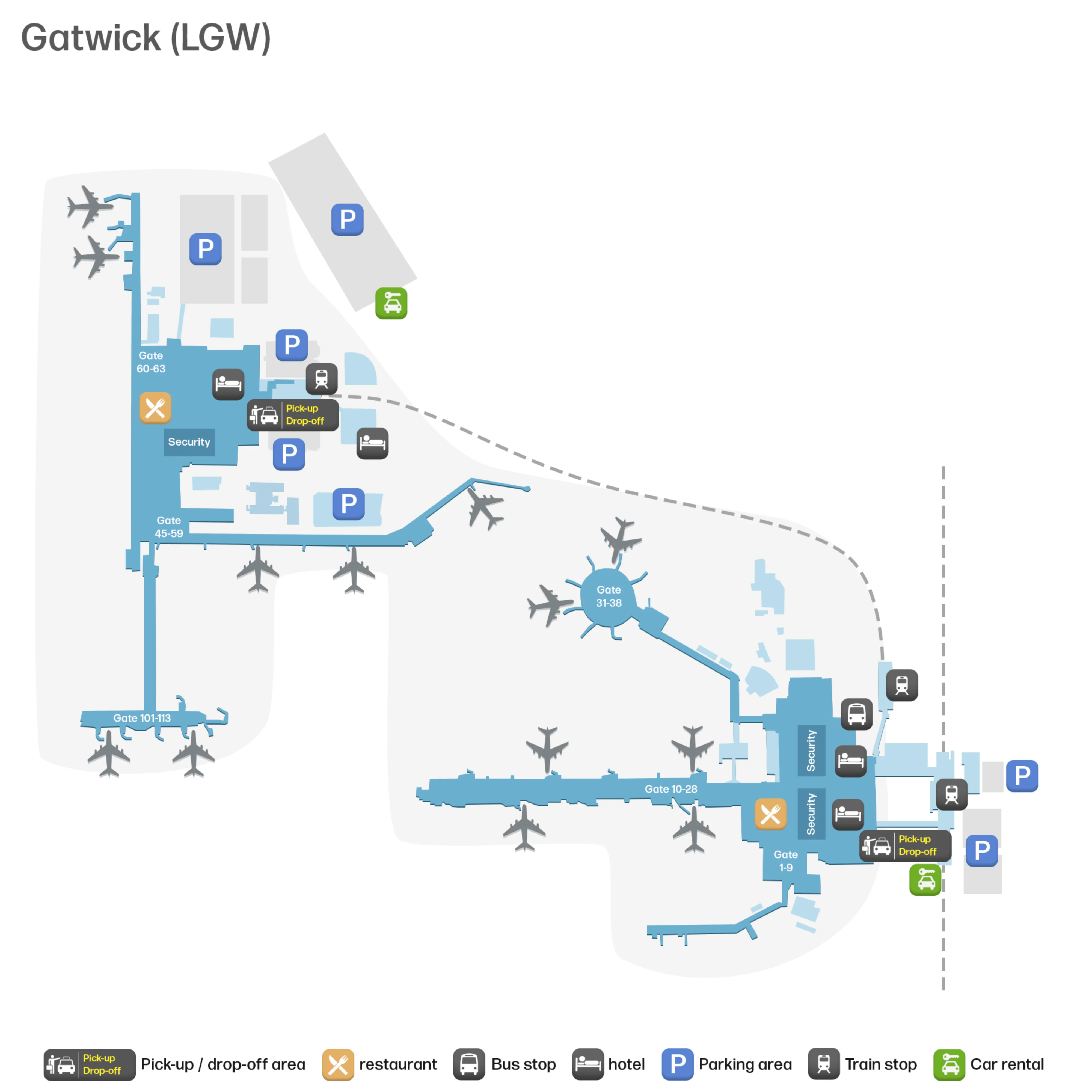 London Gatwick Airport Map 2025