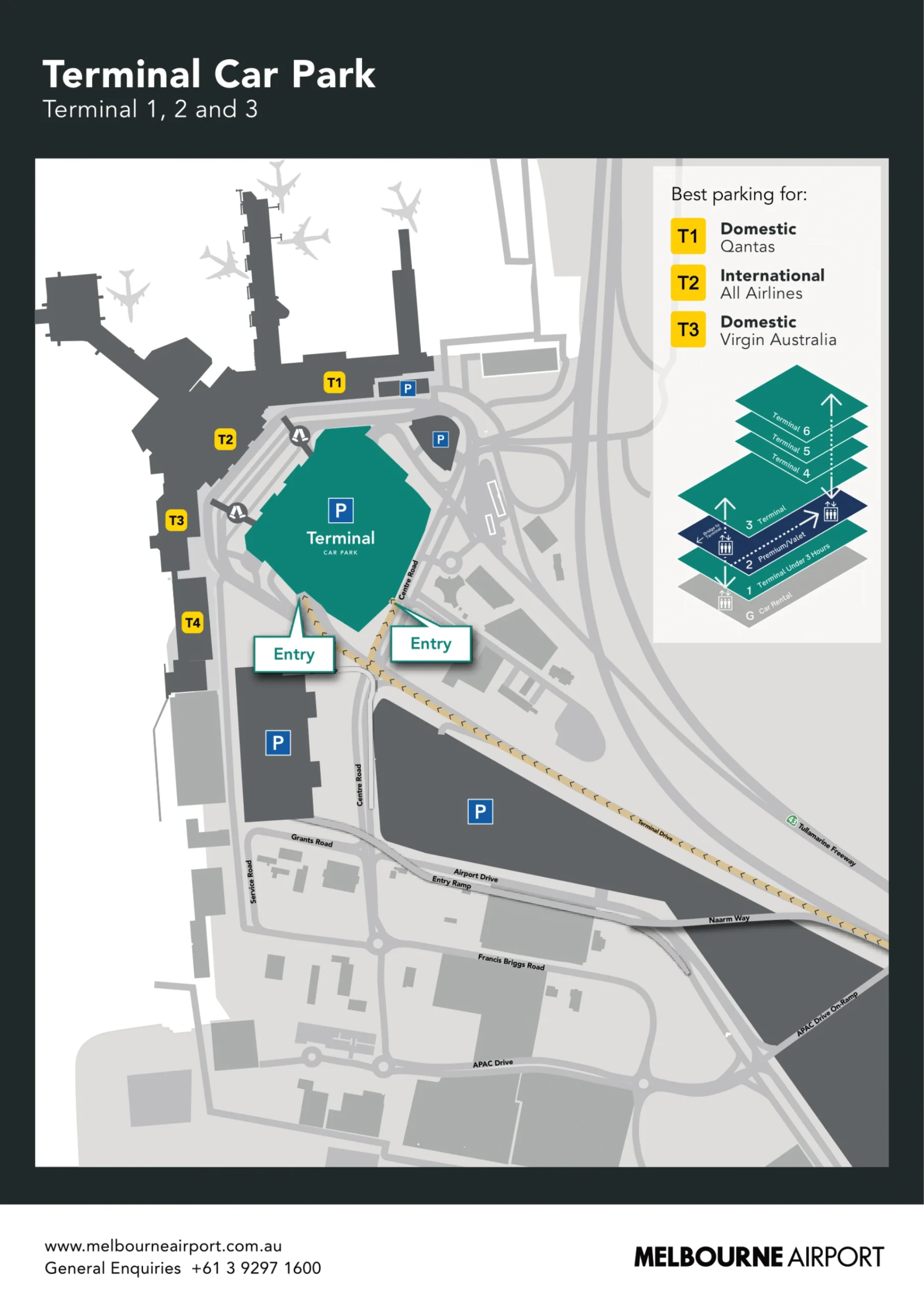 Melbourne Airport Terminal Car Park Map 2025