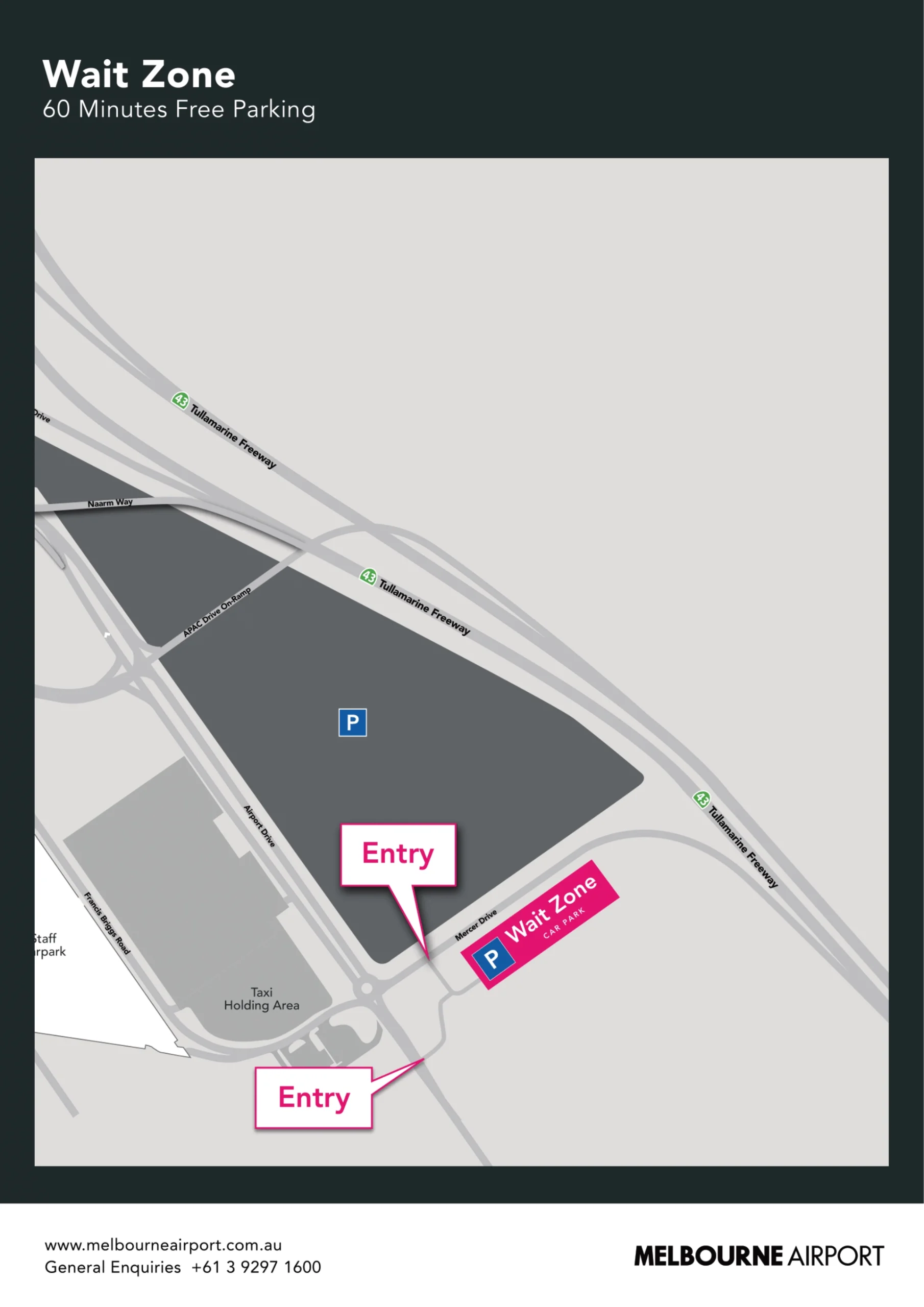 Melbourne Airport Terminal Wait Zone Map 2025