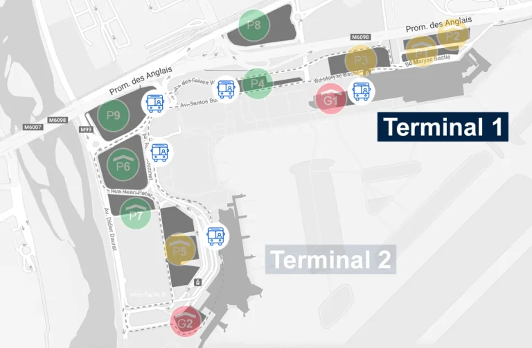 Nice-Côte d'Azur Airport Terminal 1 Map 2025