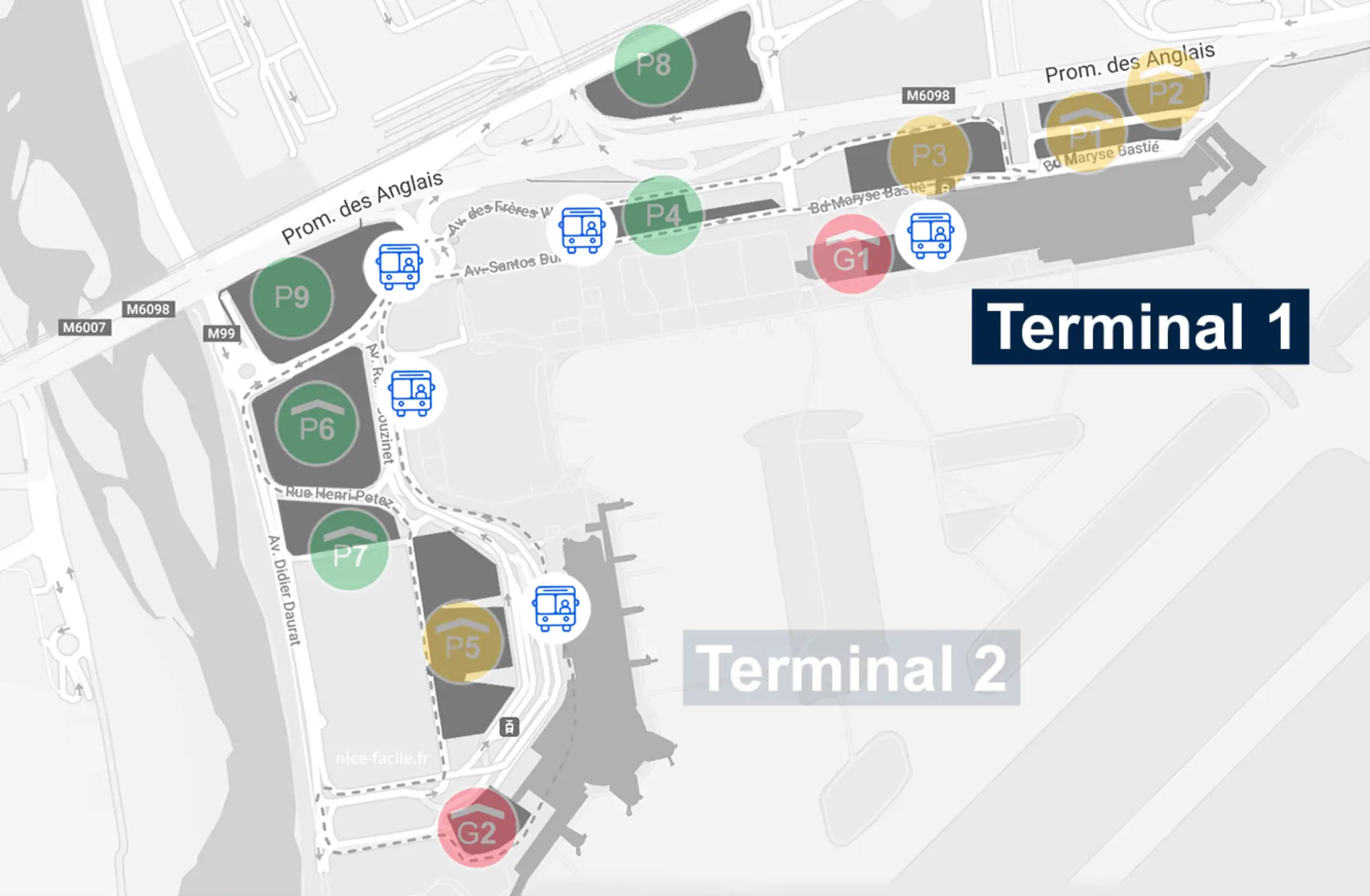 Nice-Côte d'Azur Airport Terminal 1 Map 2025