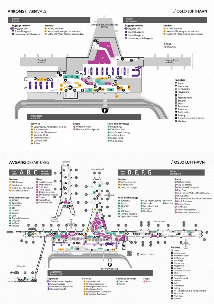 Oslo Gardermoen Airport Map Most Up To Date All Maps