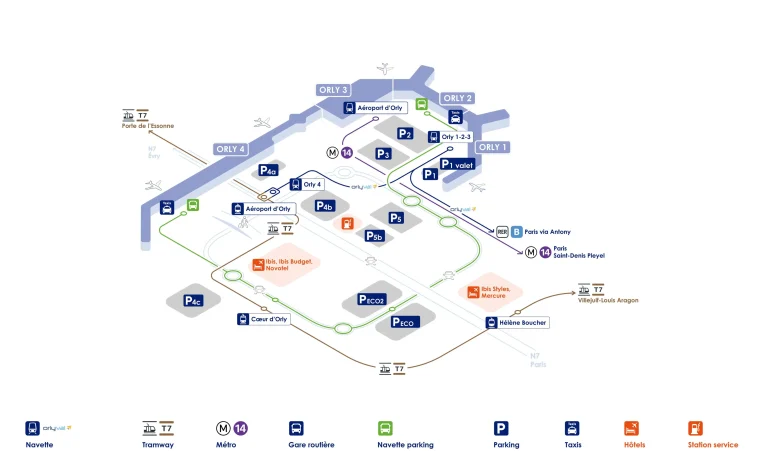 Paris-Orly Airport Map 2025
