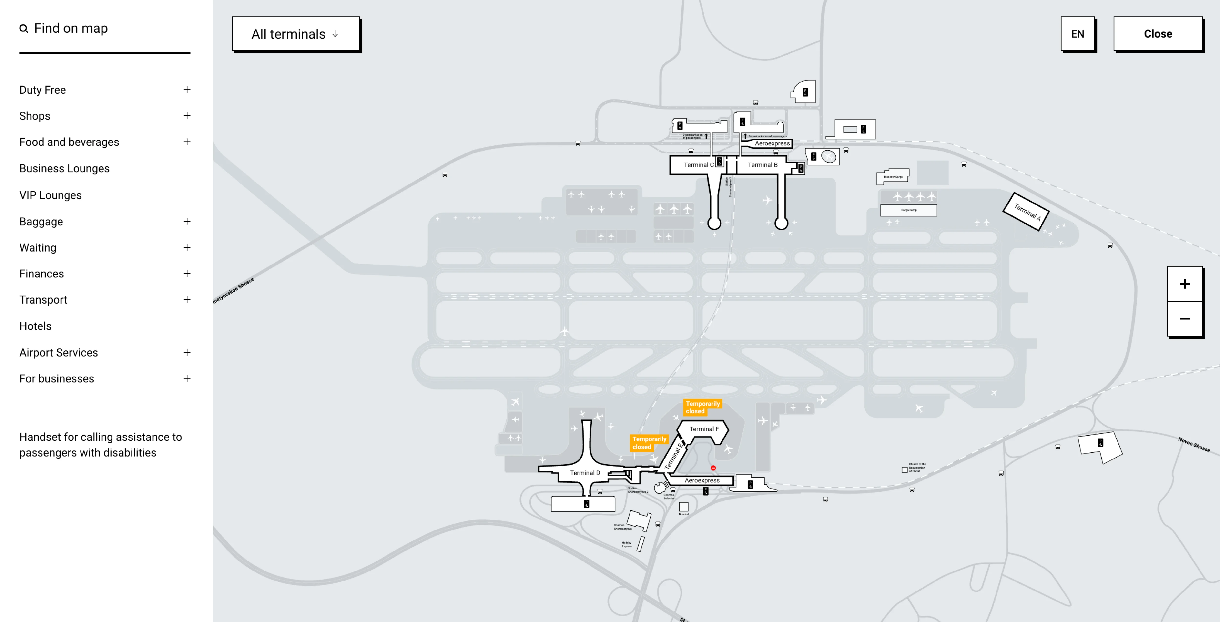 Sheremetyevo International Airport Map 2026