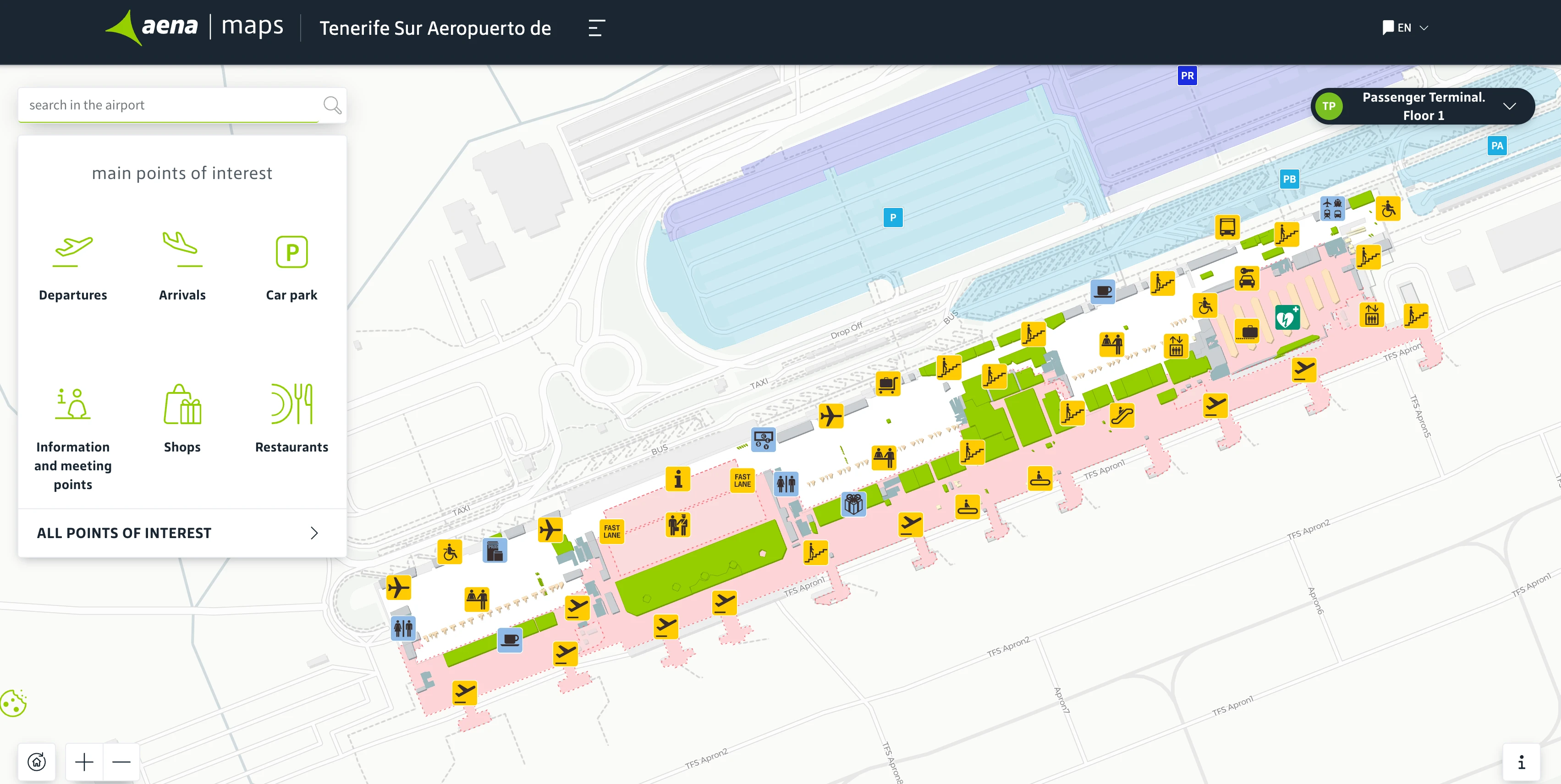 Tenerife Sur Airport Level 1 Map 2026