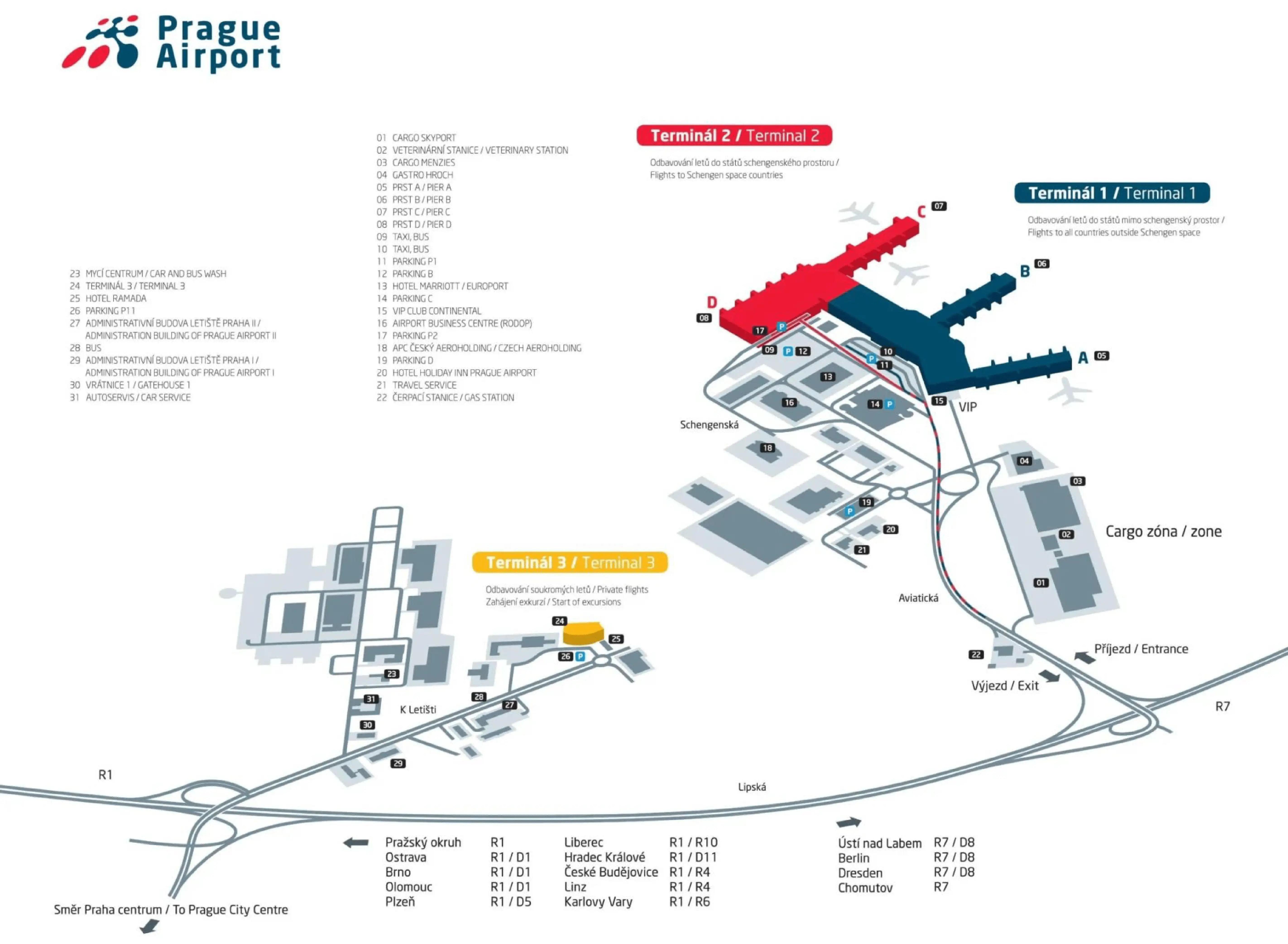 Václav Havel Airport Prague Map 2024