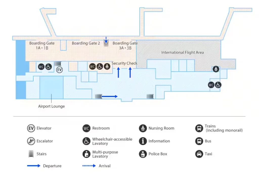 AOJ Airport Terminal - Departure Lobby Level 2 Map 2024