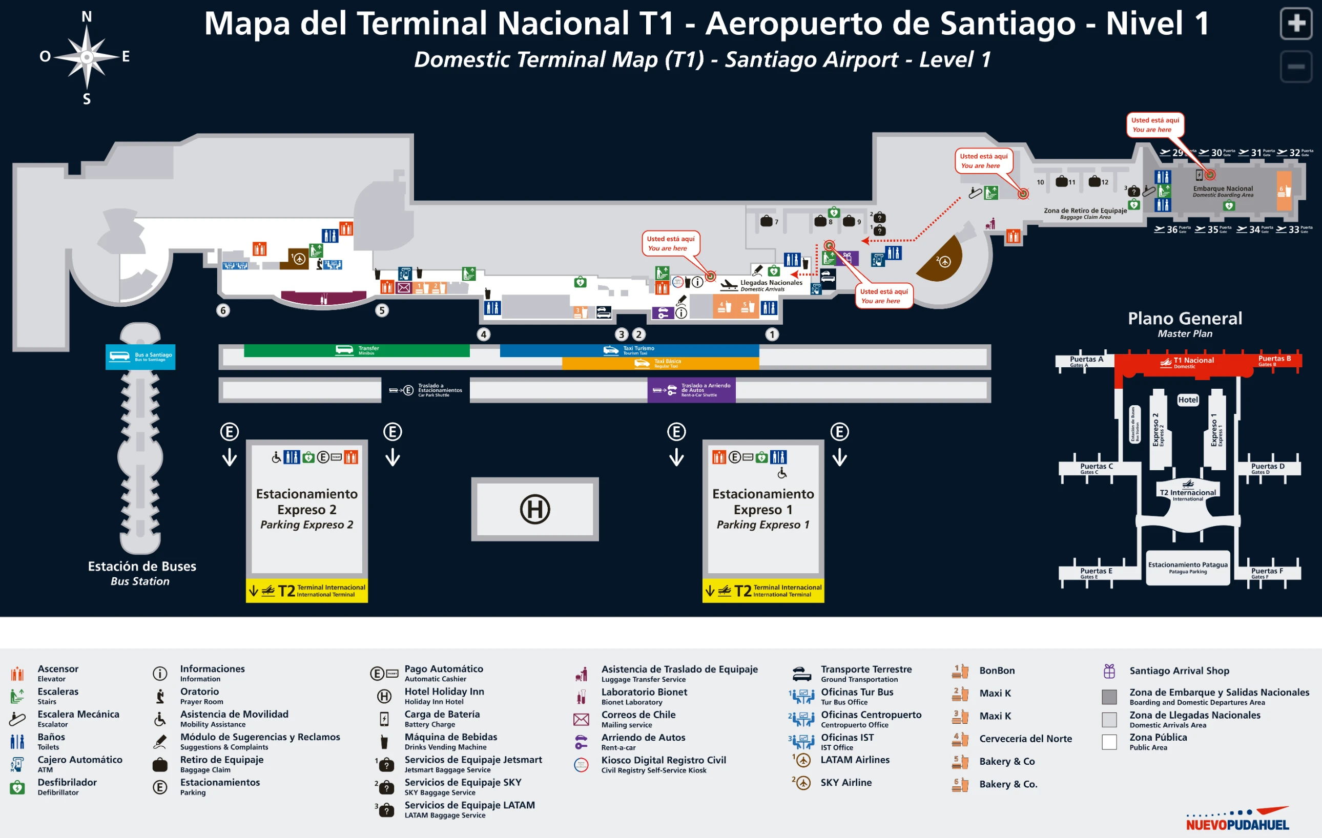 Arturo Merino Benítez International Airport Terminal 1 Level 1 Map 2026