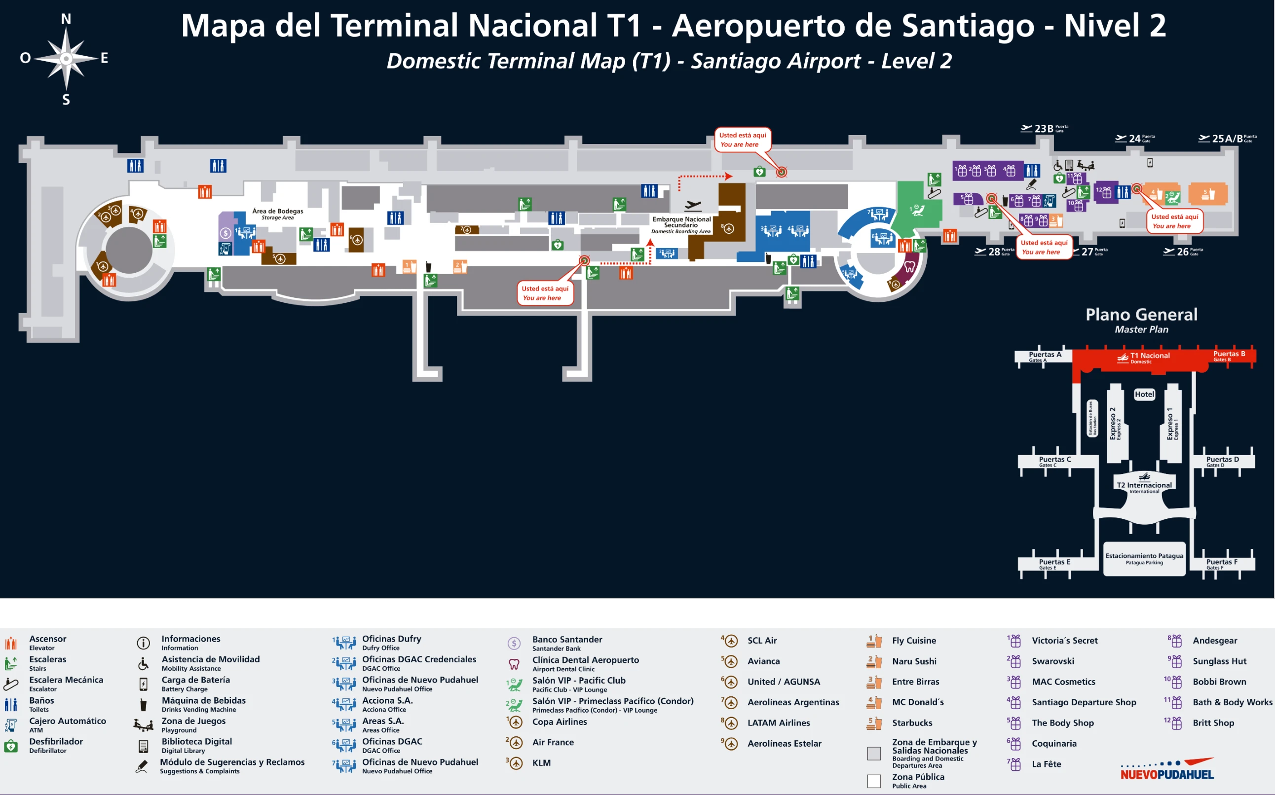 Arturo Merino Benítez International Airport Terminal 1 Level 2 Map 2026