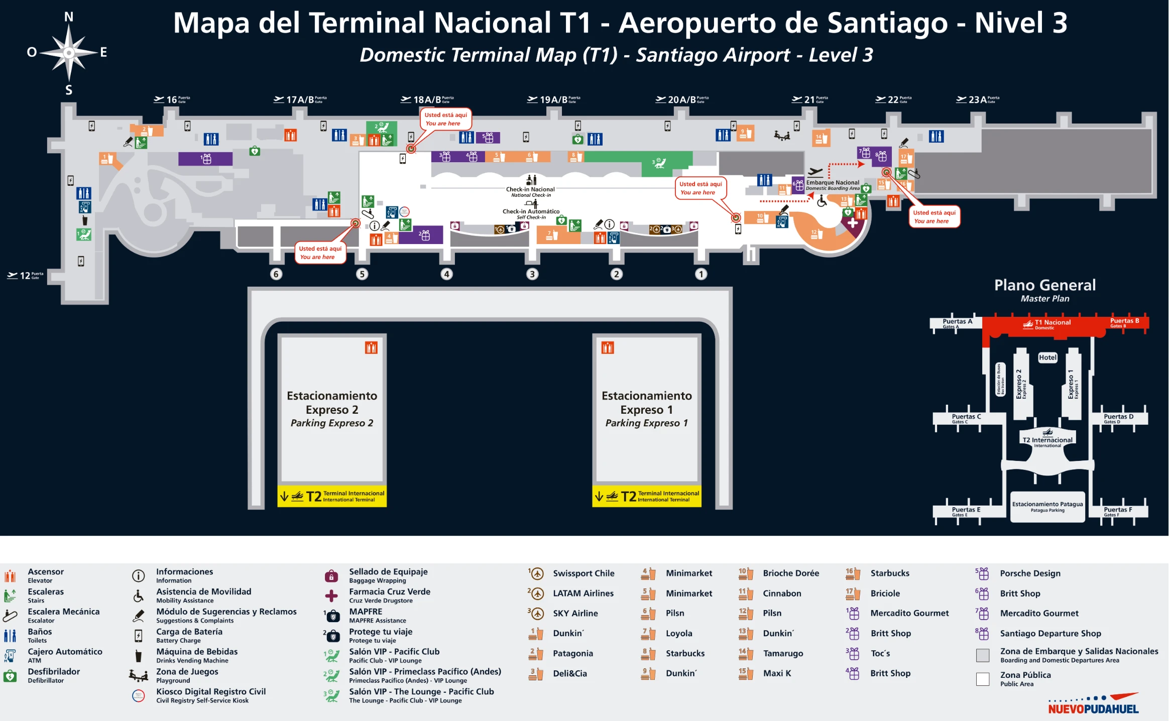 Arturo Merino Benítez International Airport Terminal 1 Level 3 Map 2026