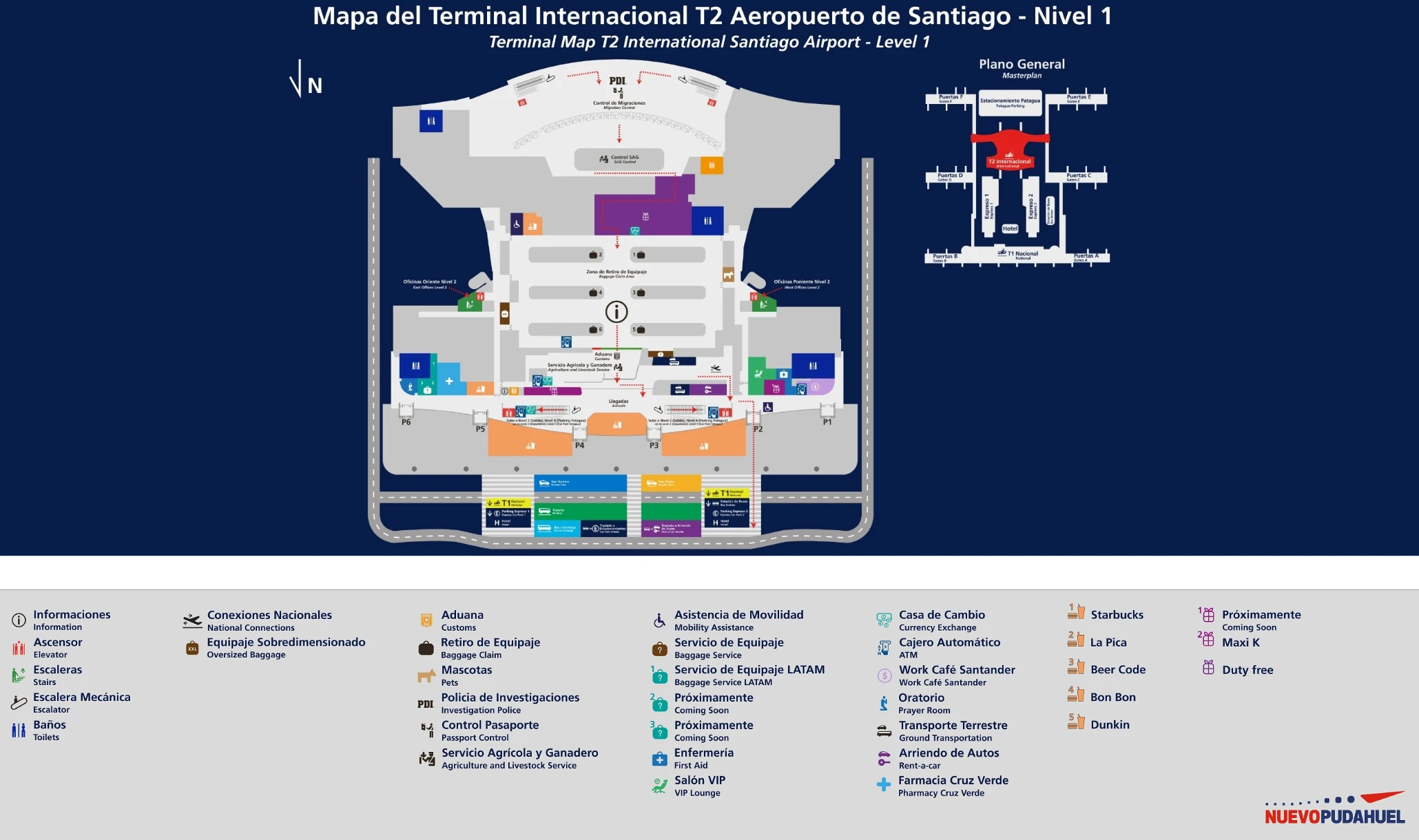 Arturo Merino Benítez International Airport Terminal 2 Level 1 Map 2026