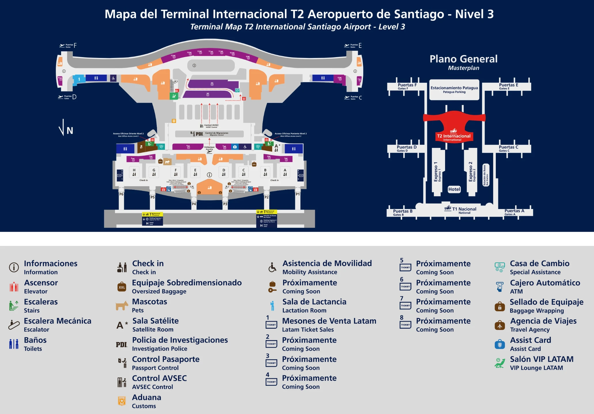 Arturo Merino Benítez International Airport Terminal 2 Level 3 Map 2026