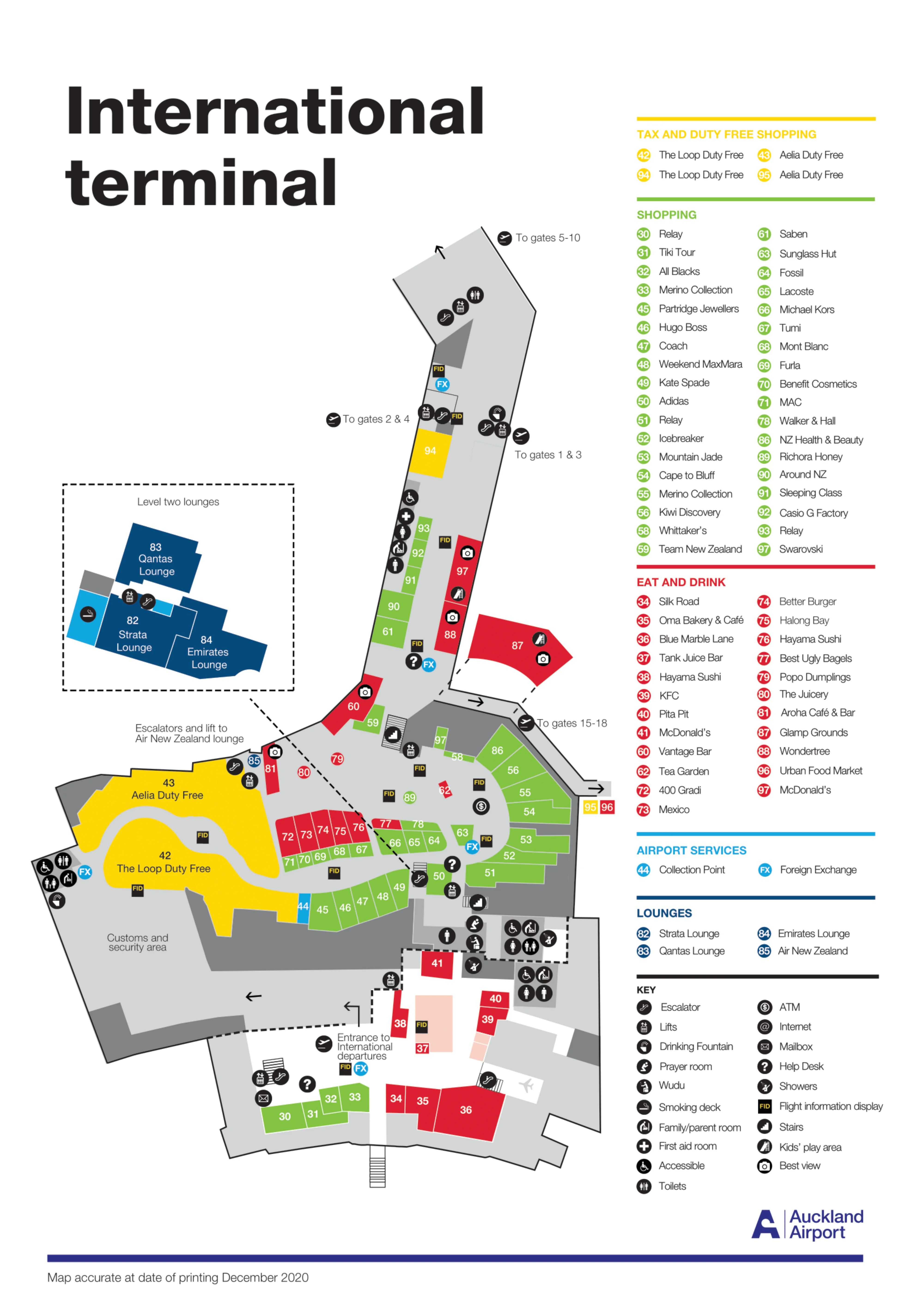 Auckland International Airport Map 2020