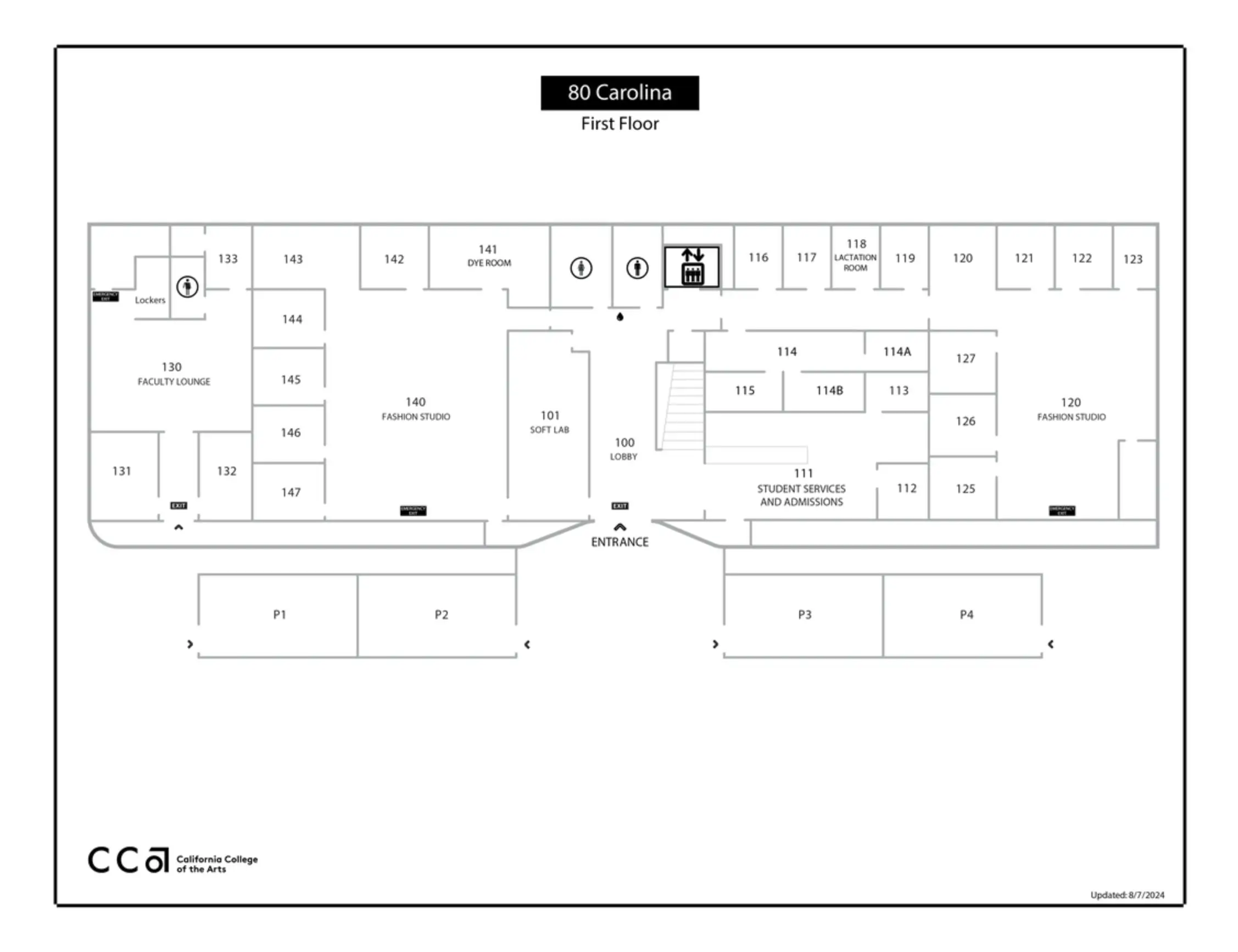 California College of the Arts - CCA Campus Carolina First Floor Map 2024.webp