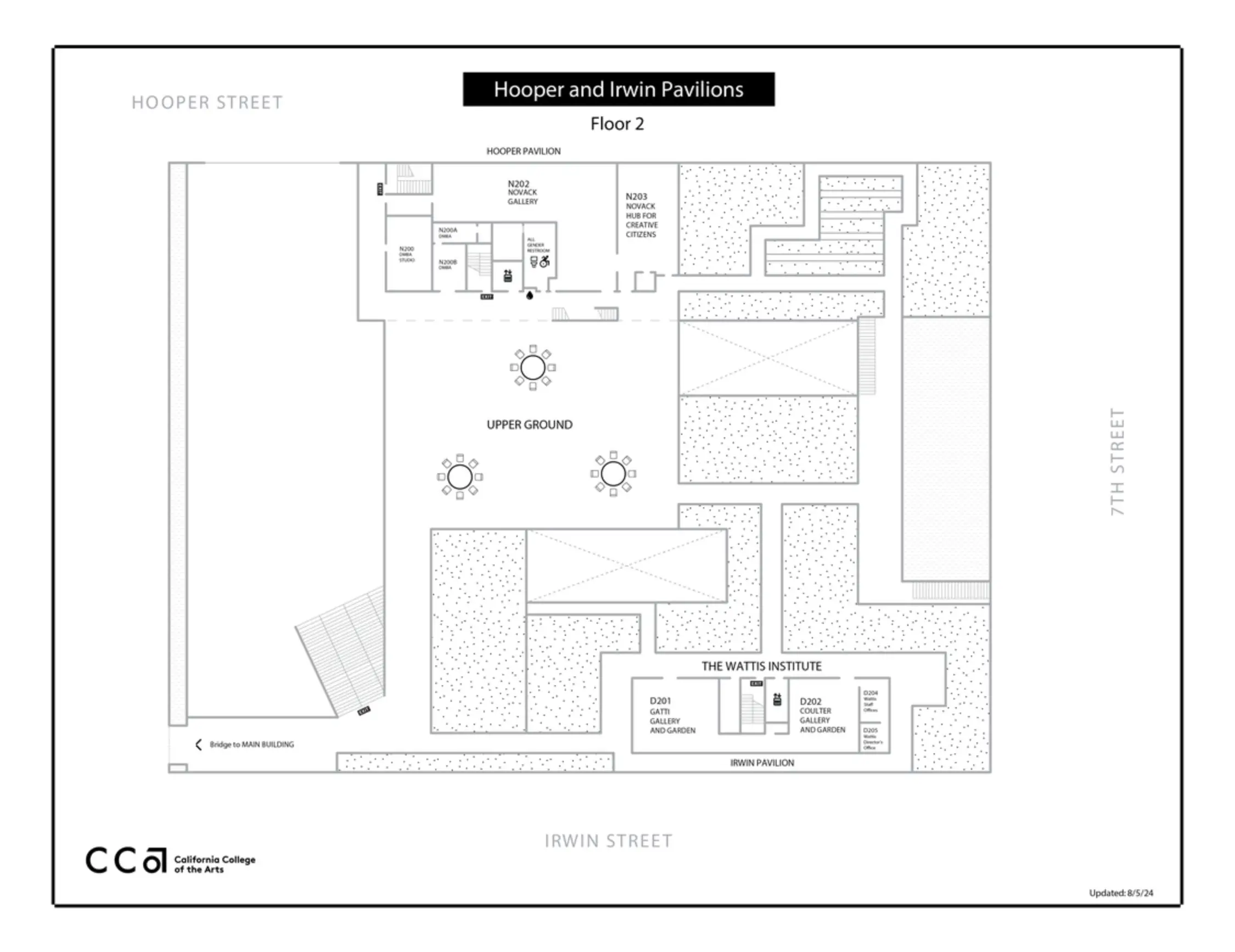 California College of the Arts - CCA Campus Hooper And Irwin Pavilions Second Floor Map 2024.webp
