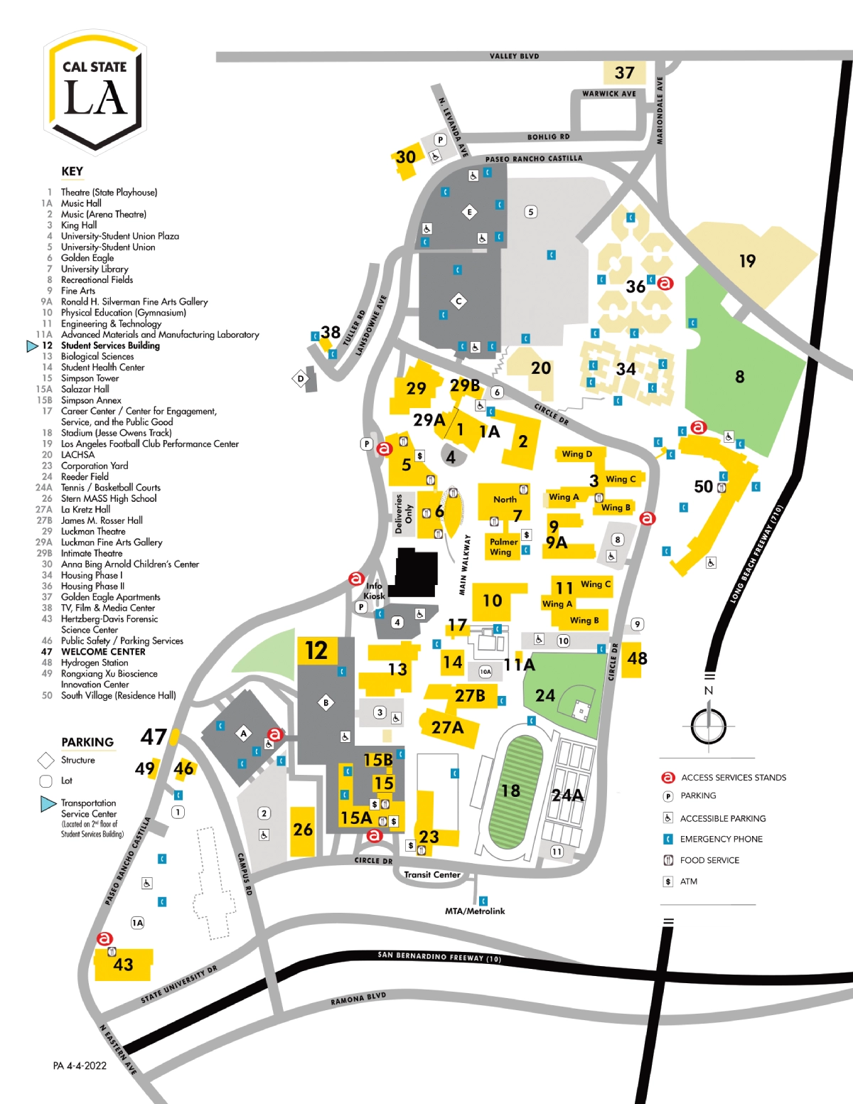 California State University Los Angeles Campus Map 2022