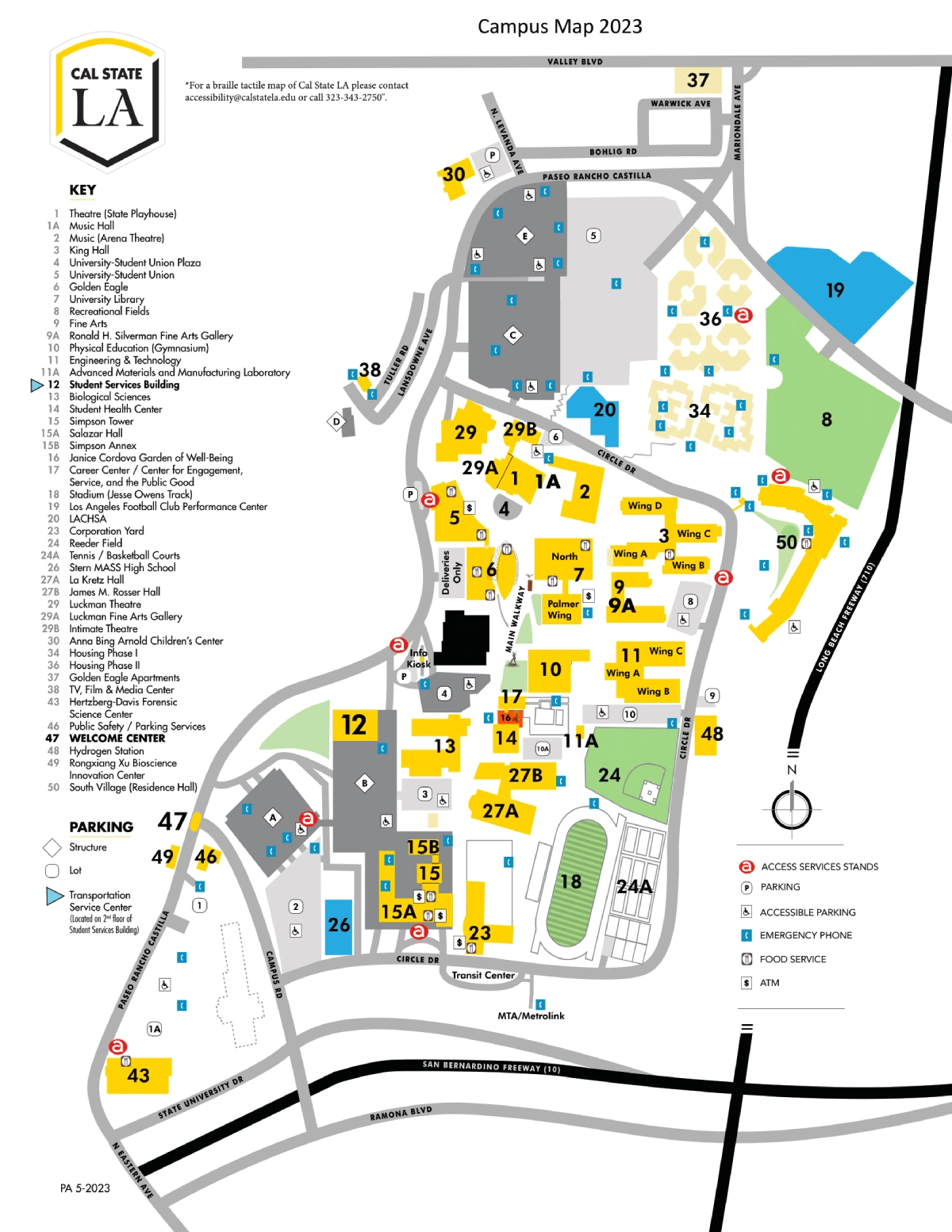 California State University Los Angeles Campus Map 2023