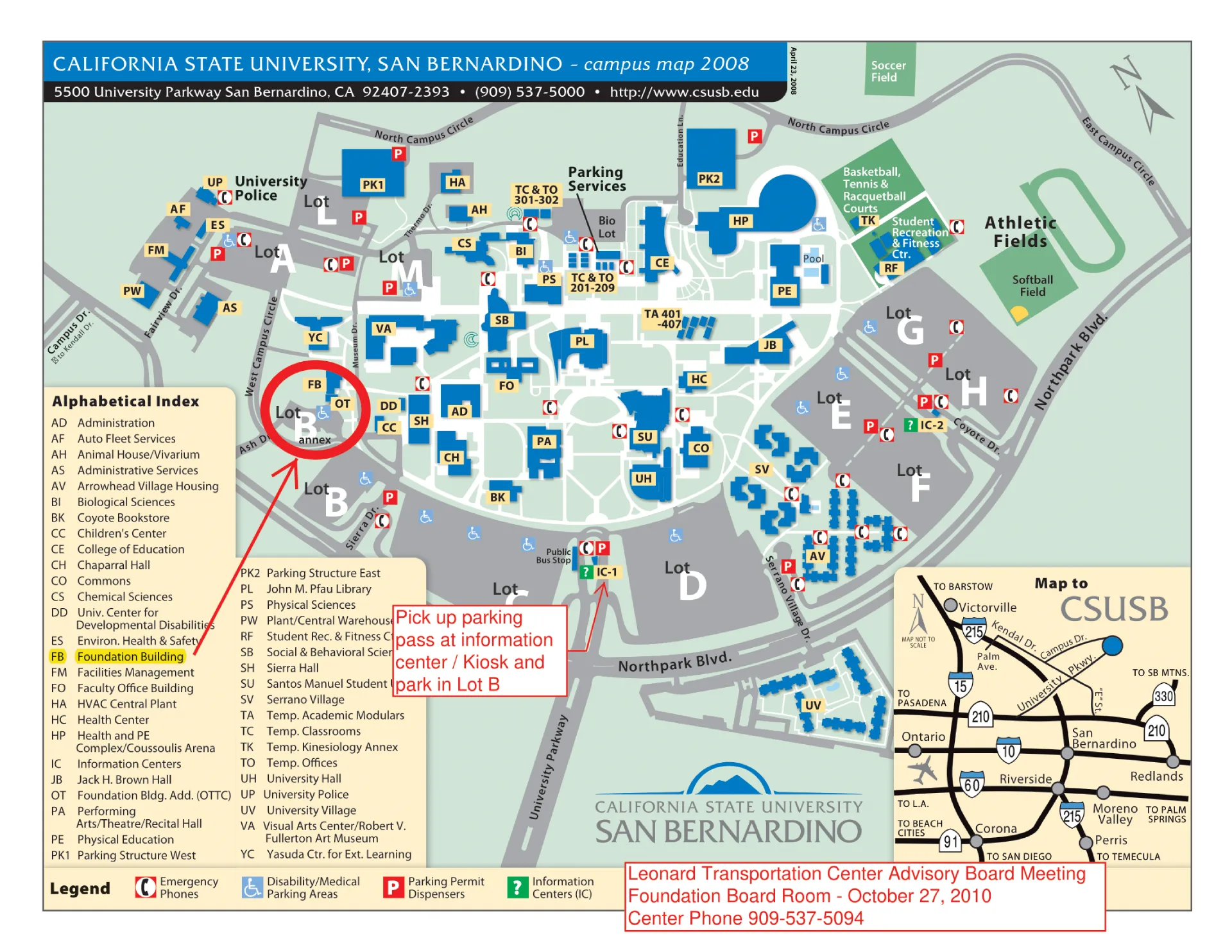 California State University San Bernardino Campus Map 2008