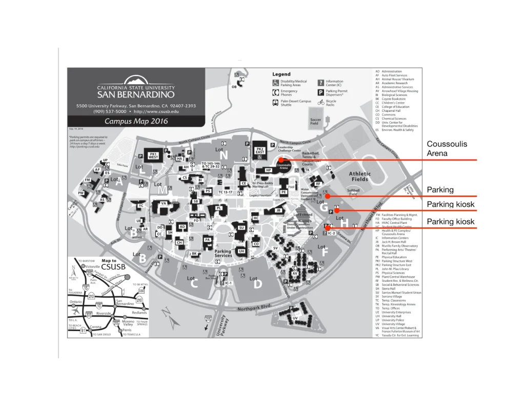 California State University San Bernardino Campus Map 2016