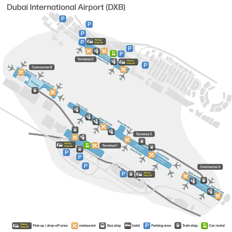 Dubai International Airport Map 2025