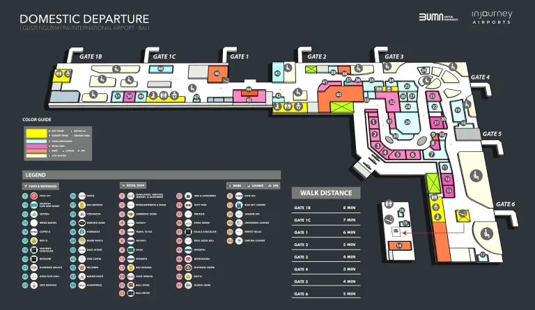 I Gusti Ngurah Rai International Airport Domestic Terminal Departure Map 2026