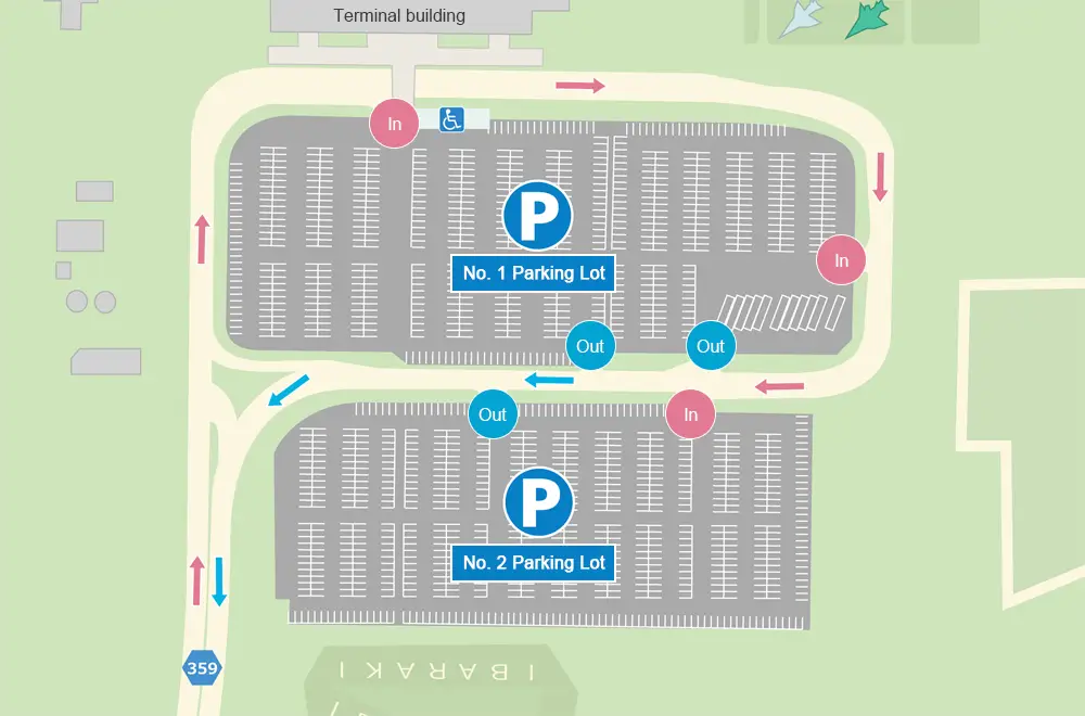 IBR Airport Terminal Parking Map 2024