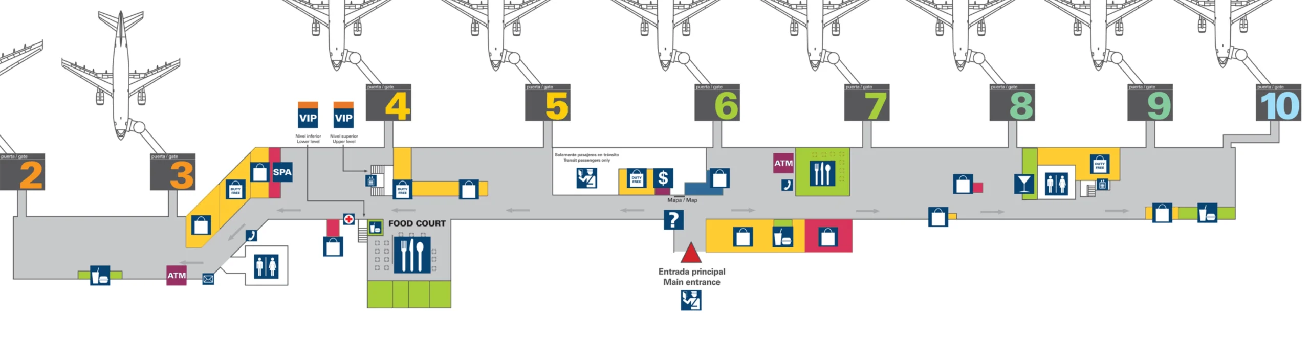 Juan Santamaría International Airport Terminal Directory Map 2025