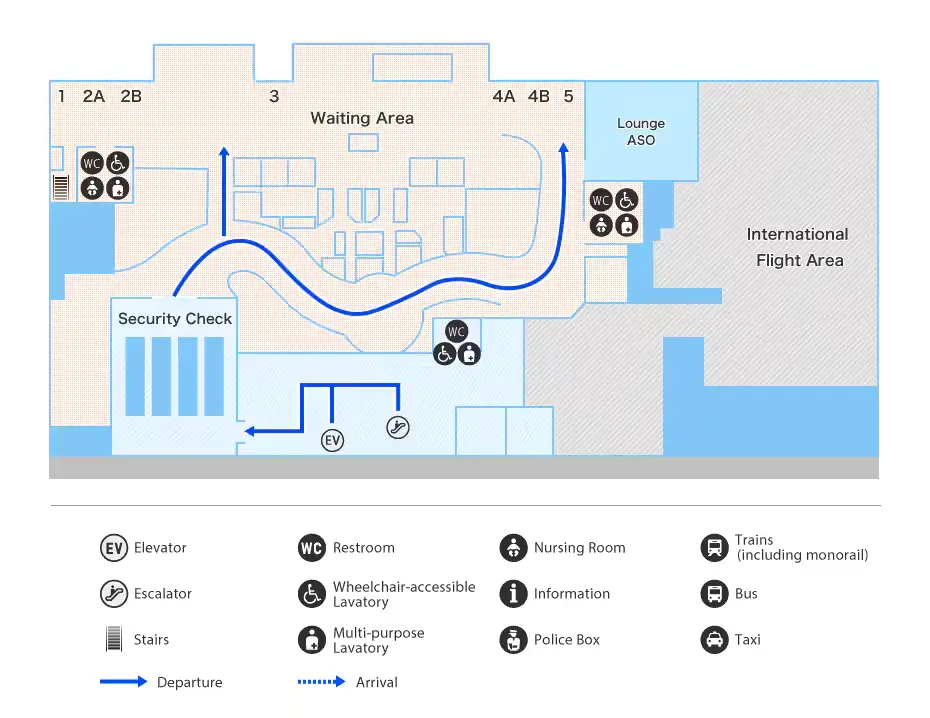 KMJ Airport Terminal Departure Lobby Level 2 Map 2024