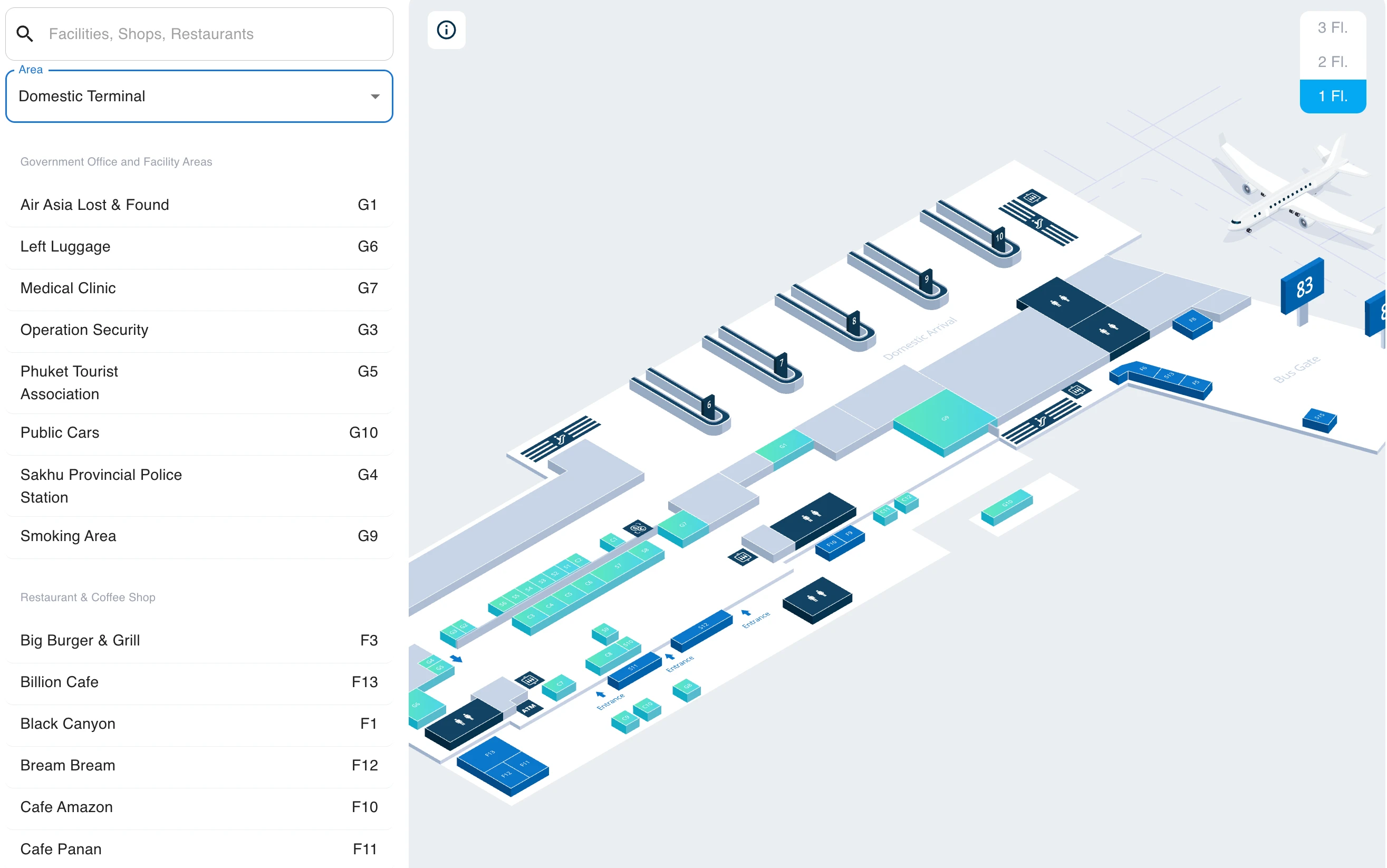 Phuket International Airport Domestic Terminal Level 1 Map 2026