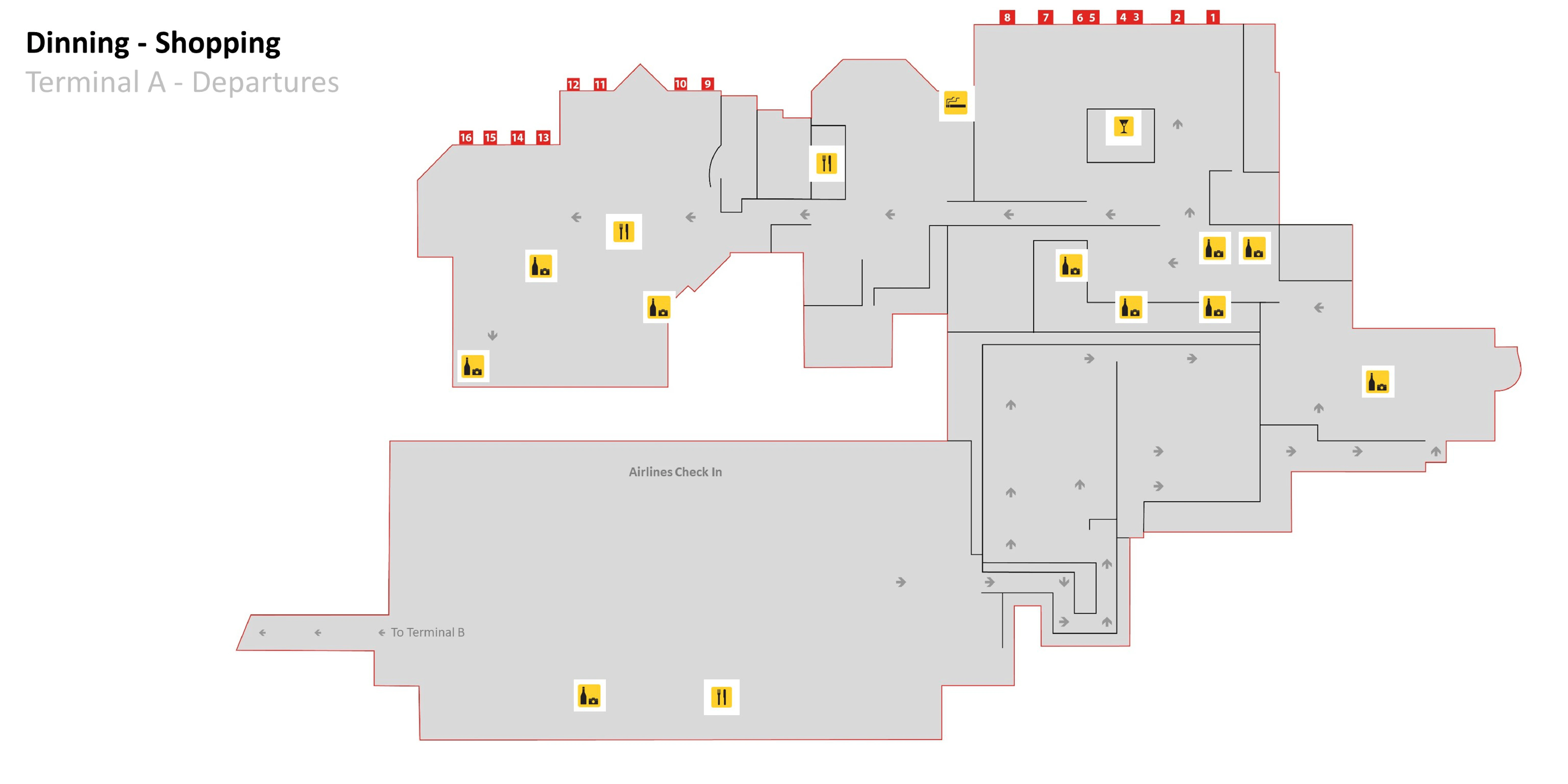 Punta Cana International Airport Terminal A Departures Dining and Shopping Map 2026