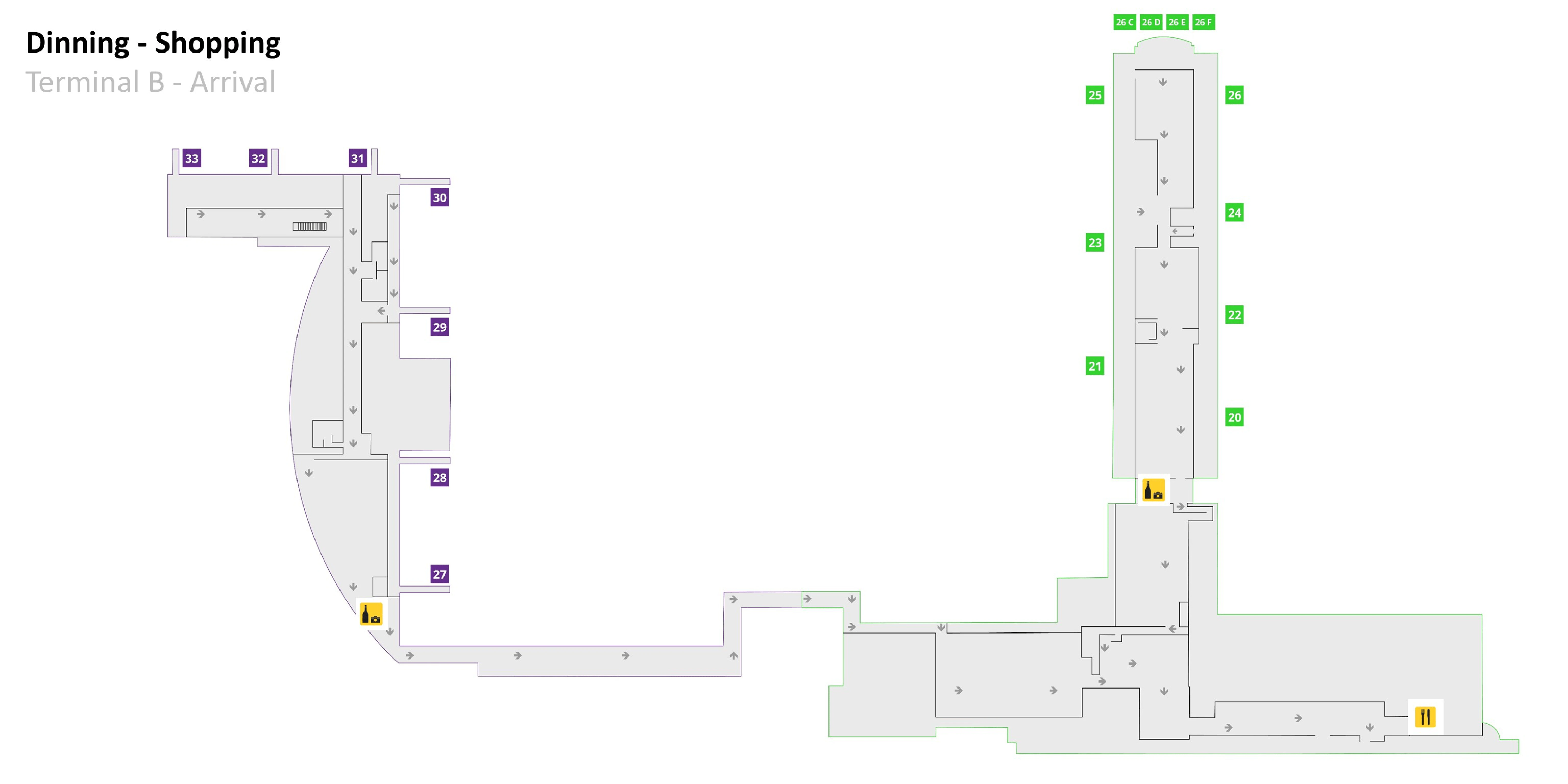 Punta Cana International Airport Terminal B Arrivals Dining and Shopping Map 2026