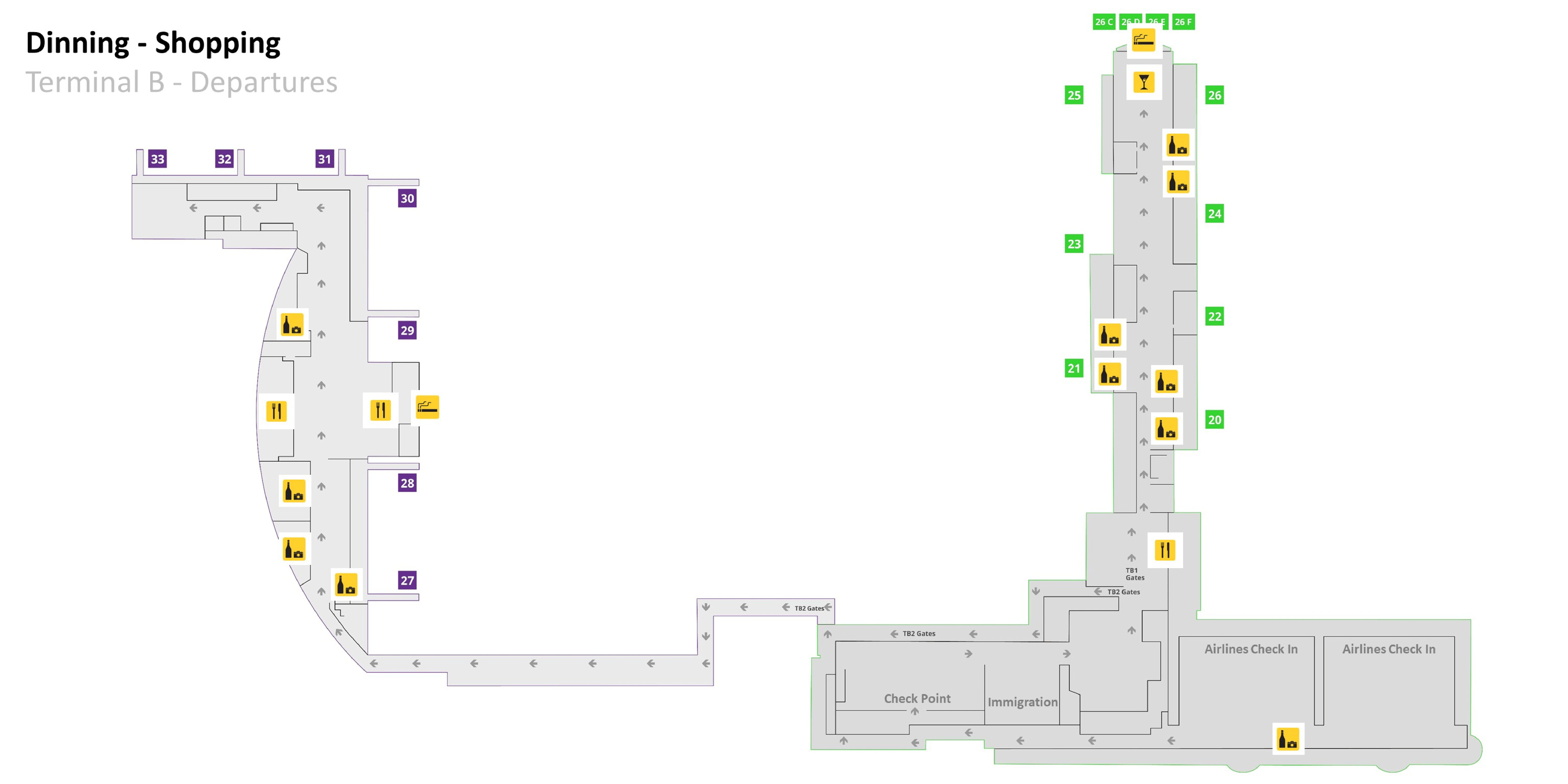Punta Cana International Airport Terminal B Departures Dining and Shopping Map 2026