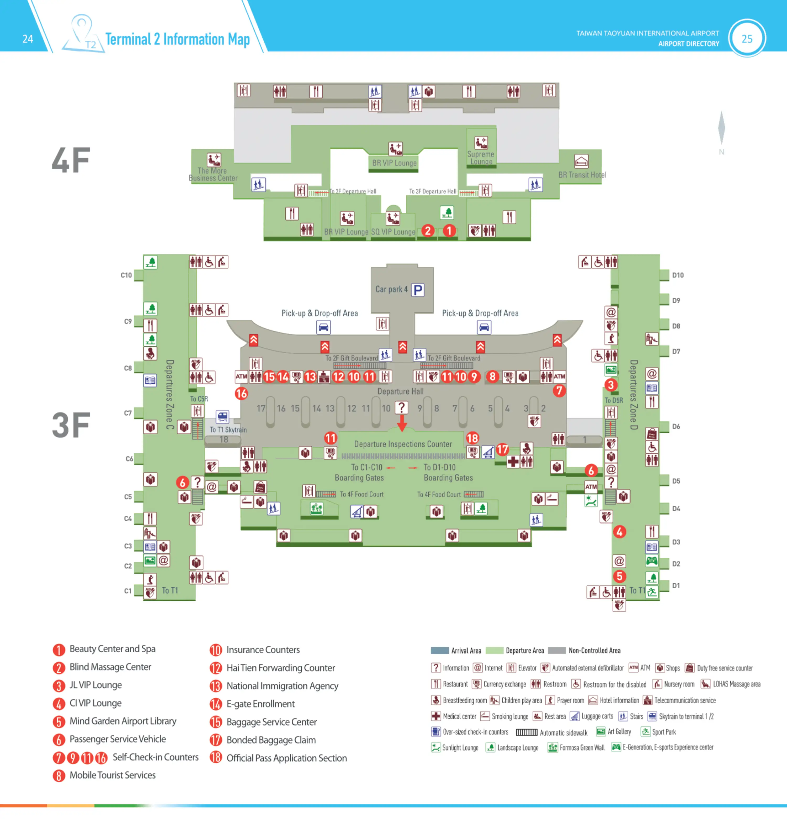 Taiwan Taoyuan International Airport Terminal 2 Level 3 4 Map 2026