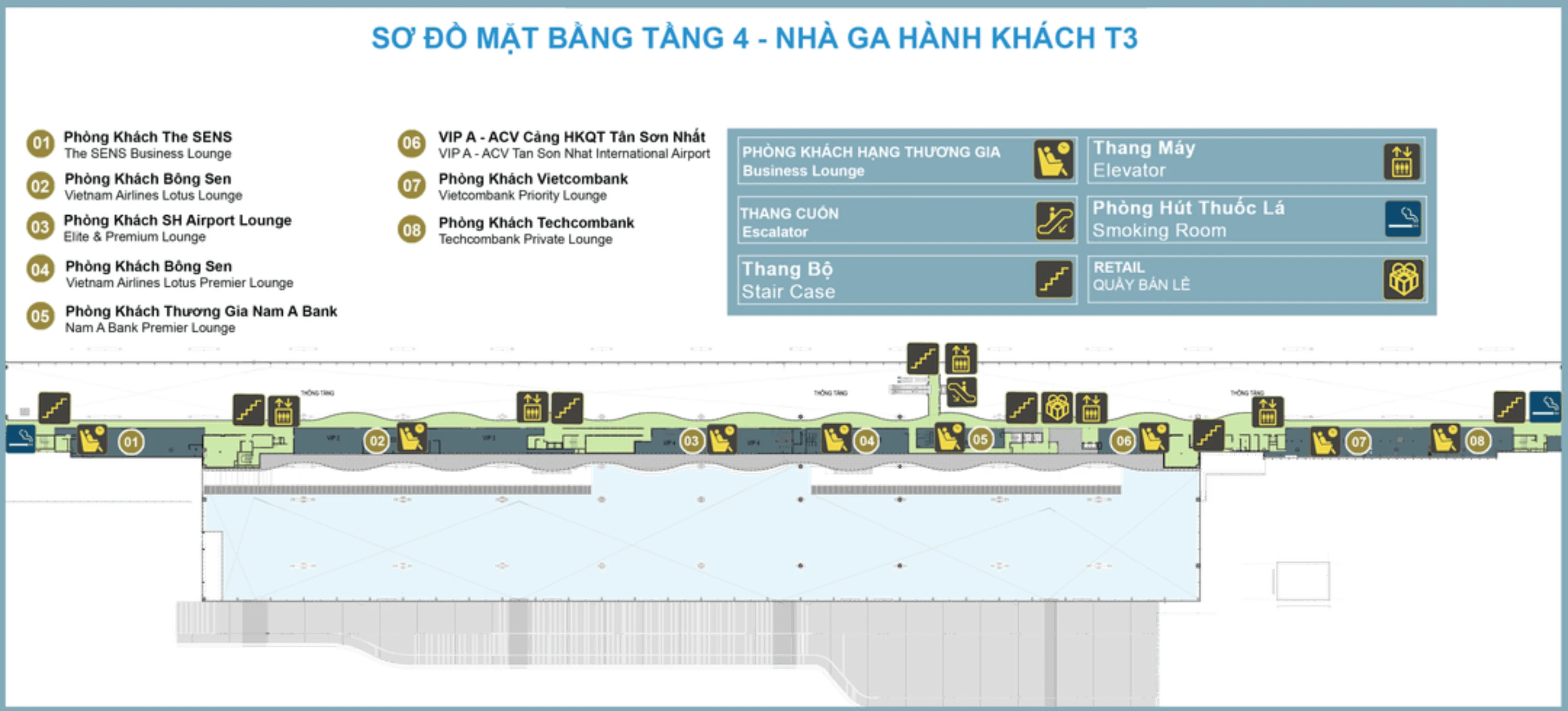 Tan Son Nhat International Airport Terminal 3 Domestic Level 4 Map 2024-2026