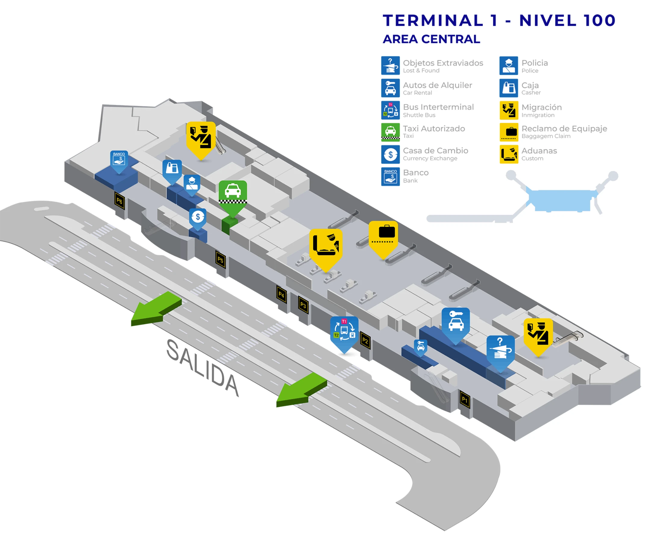 Tocumen International Airport Terminal 1 Nivel 100 Map 2026