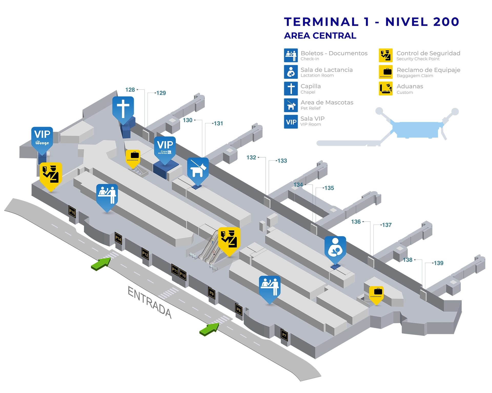 Tocumen International Airport Terminal 1 Nivel 200 Map 2025