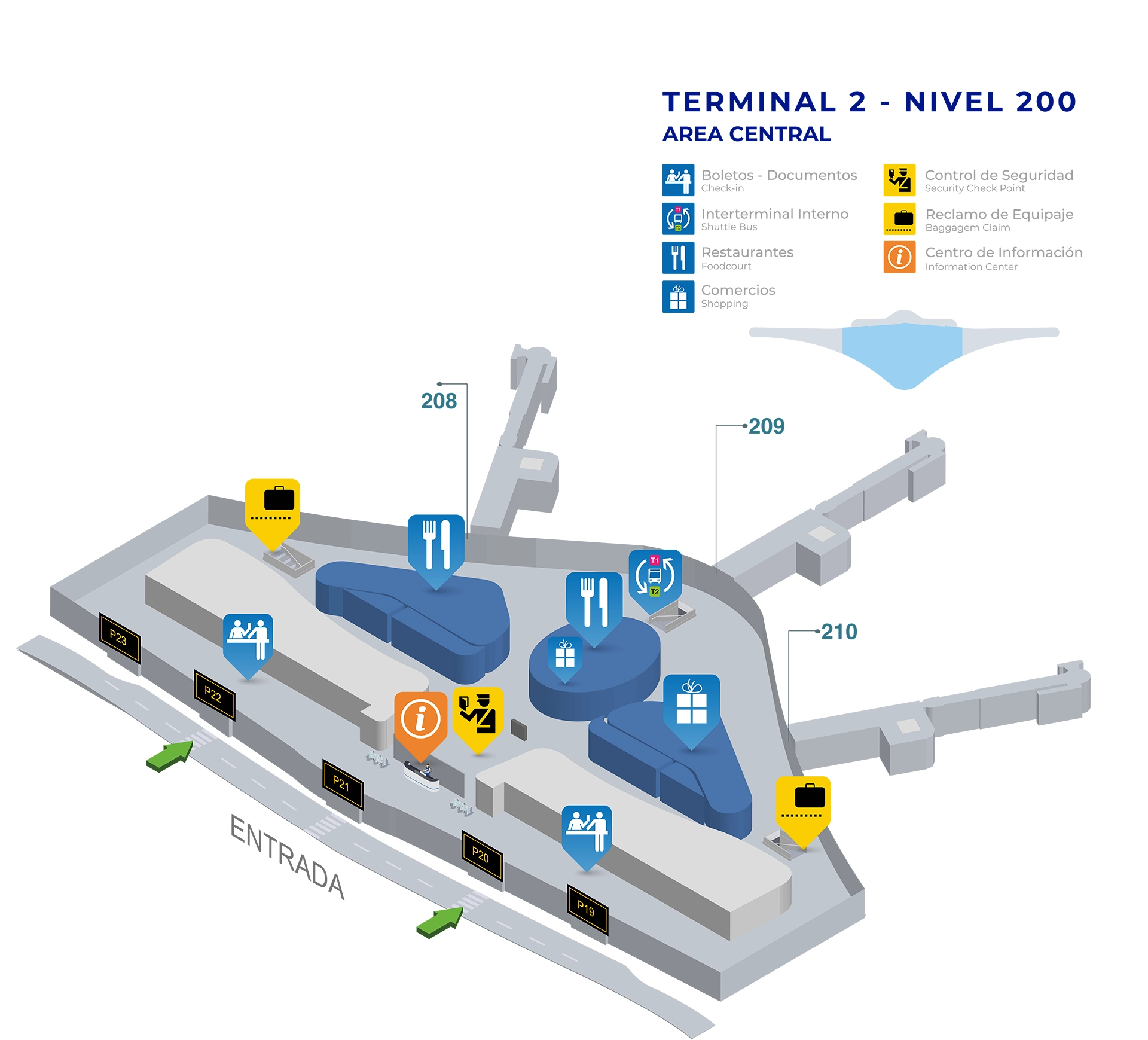 Tocumen International Airport Terminal 2 Nivel 200 Map 2025