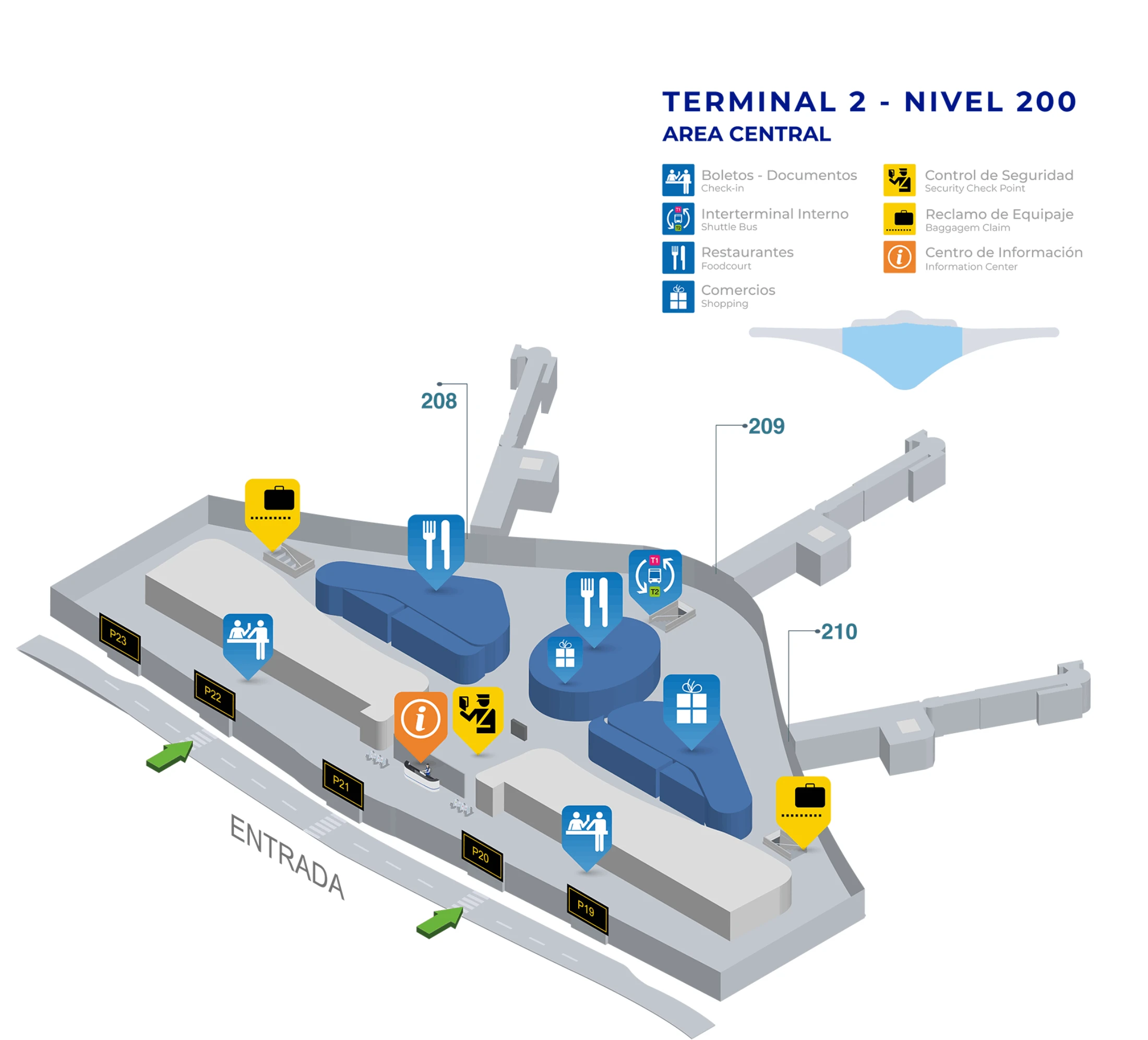 Tocumen International Airport Terminal 2 Nivel 200 Map 2026