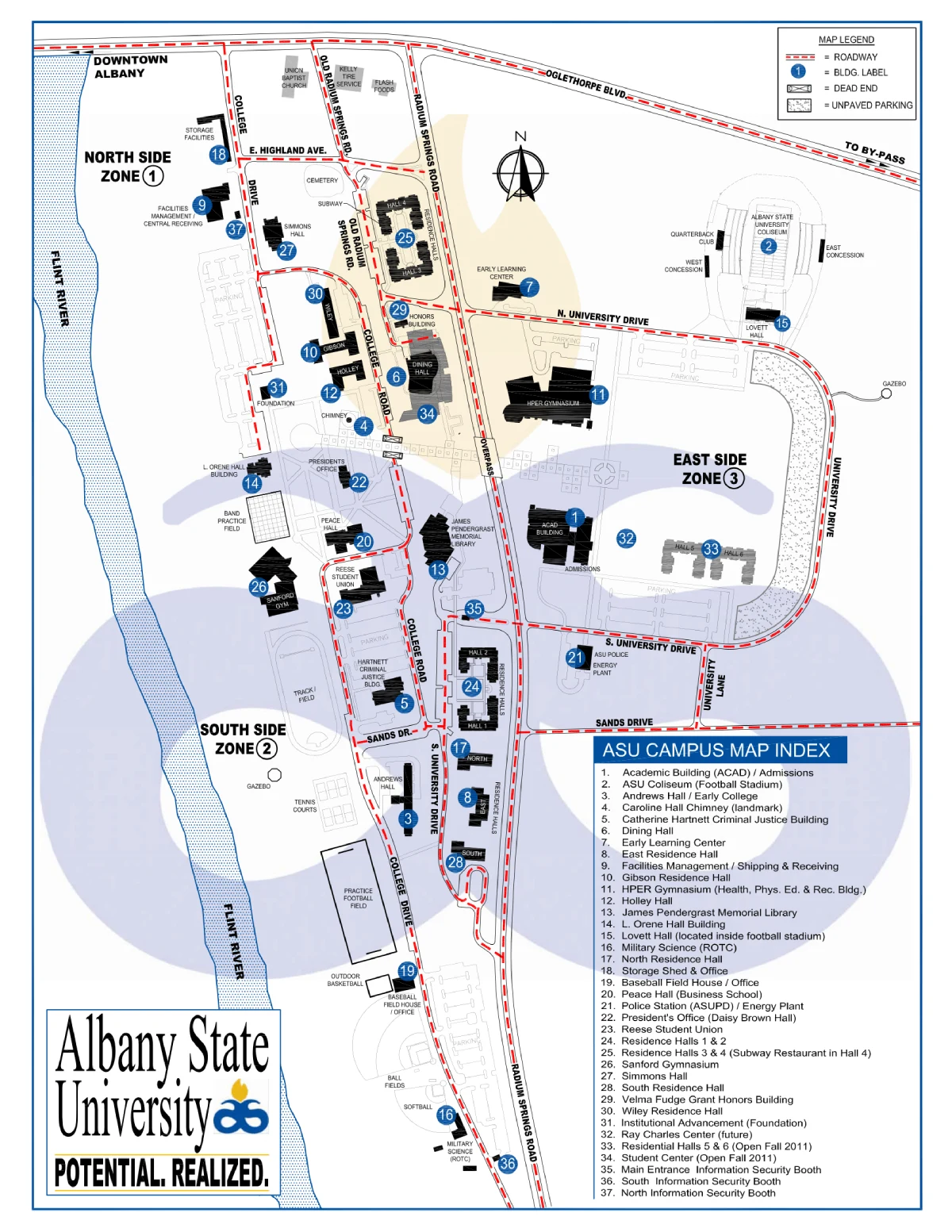 Albany State University Campus Map 2010