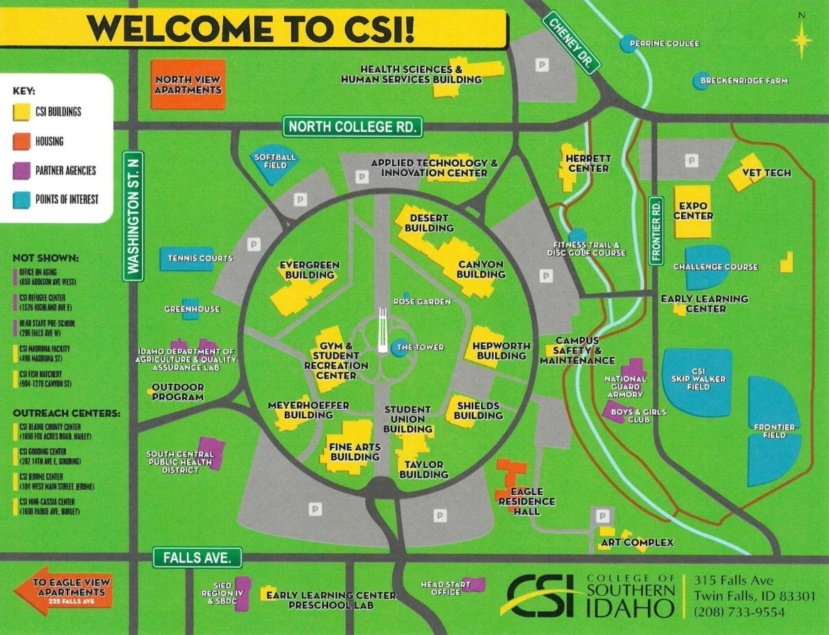 College of Southern Idaho Campus Map All Maps